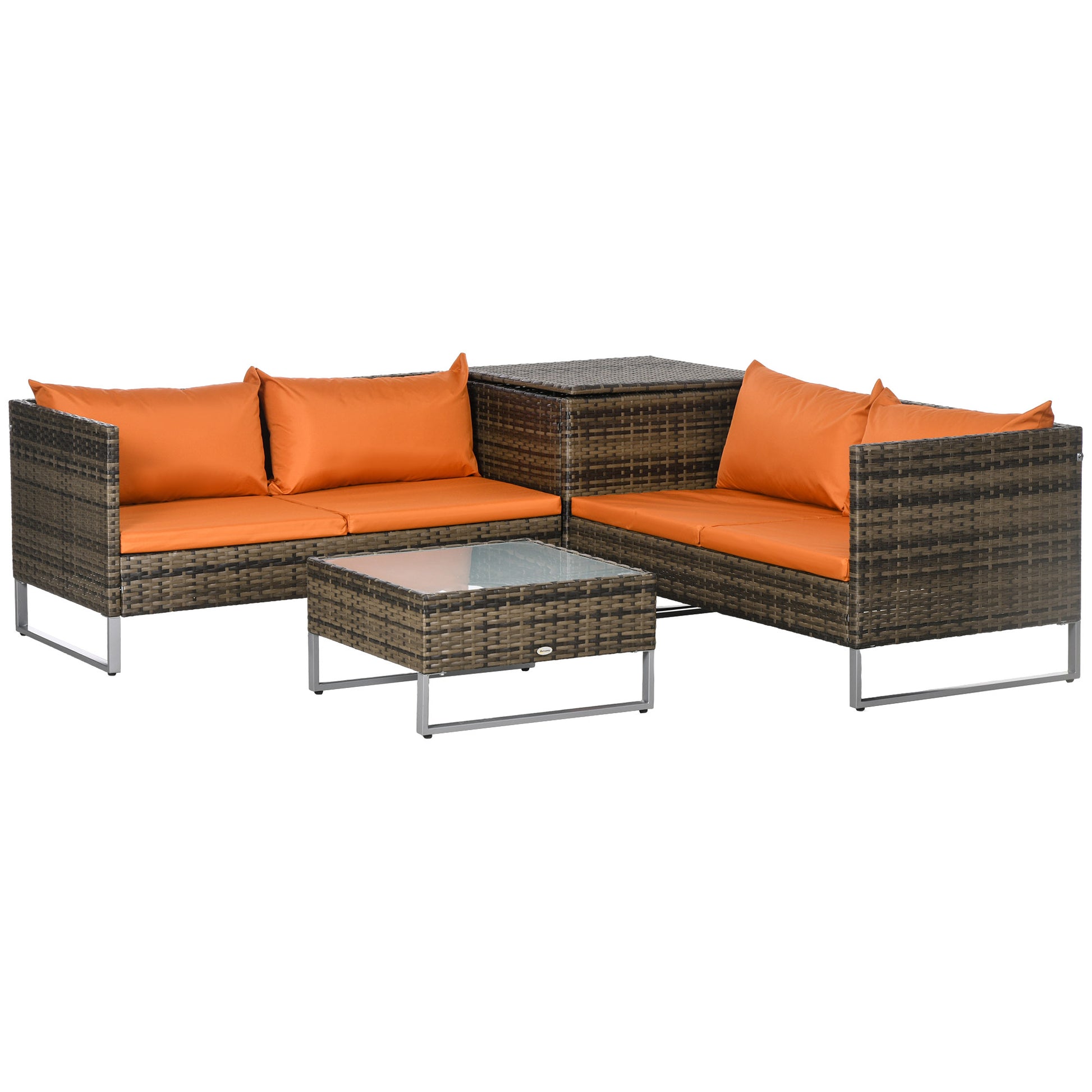 4 Piece Rattan Garden Furniture Set