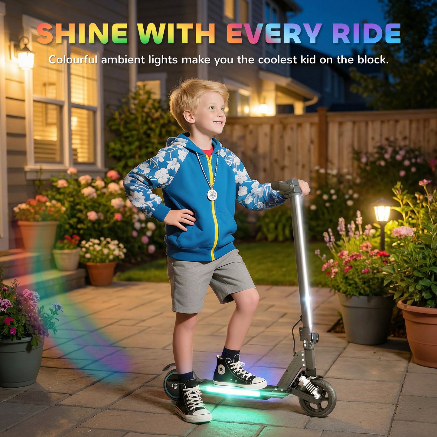 Folding Electric Scooter for Kids, with Dual Brakes