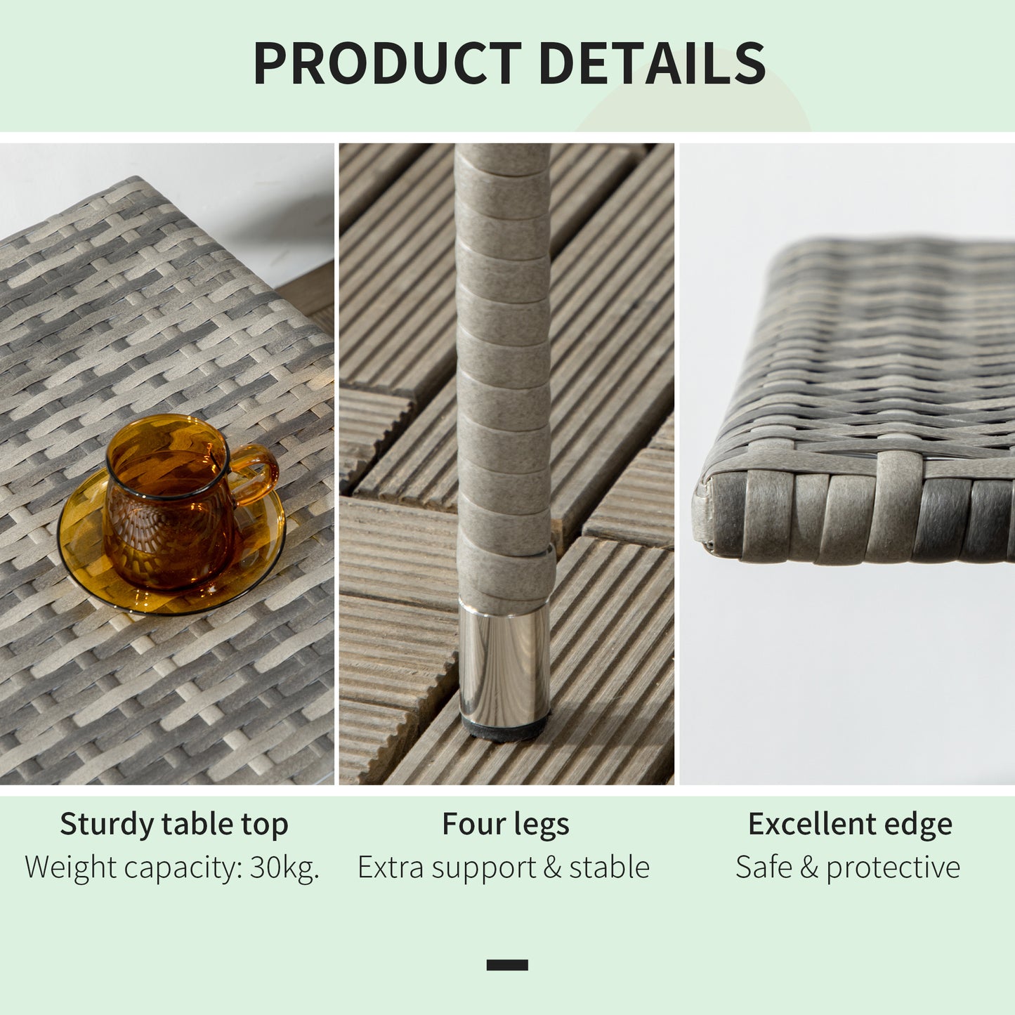 Rattan Side Table, Outdoor Coffee Table