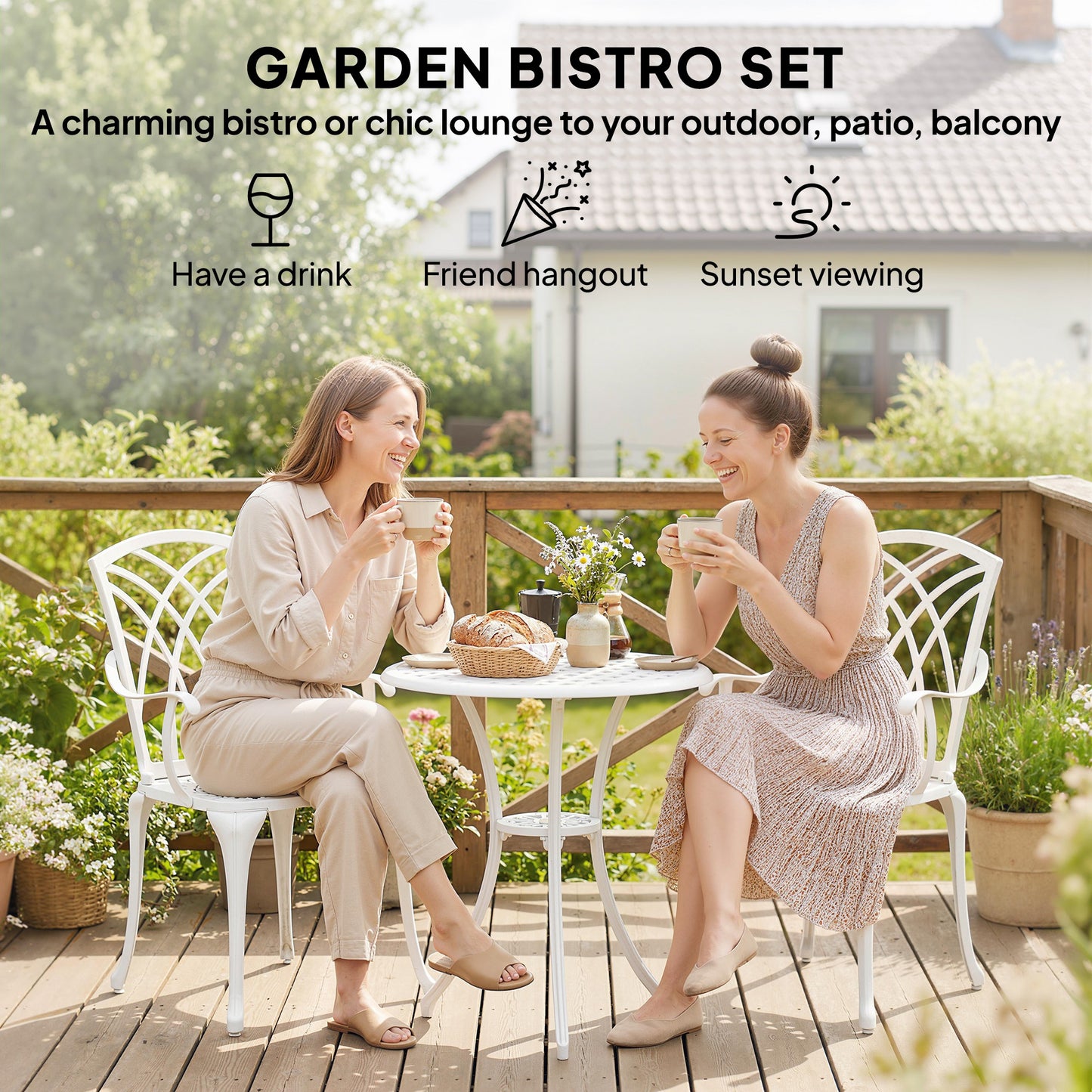 3 Pieces Garden Bistro Set