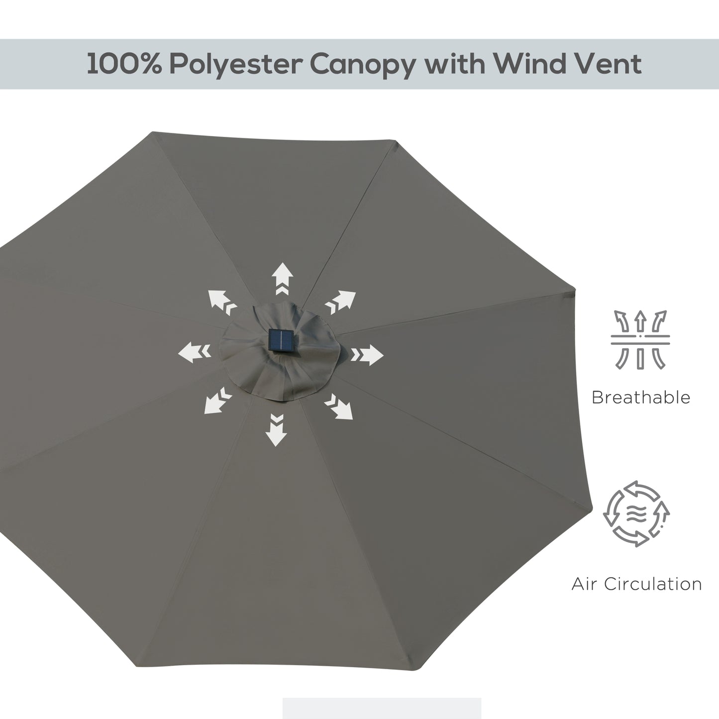 2.7m Patio Garden Umbrella Outdoor Parasol with Tilt Crank (3)