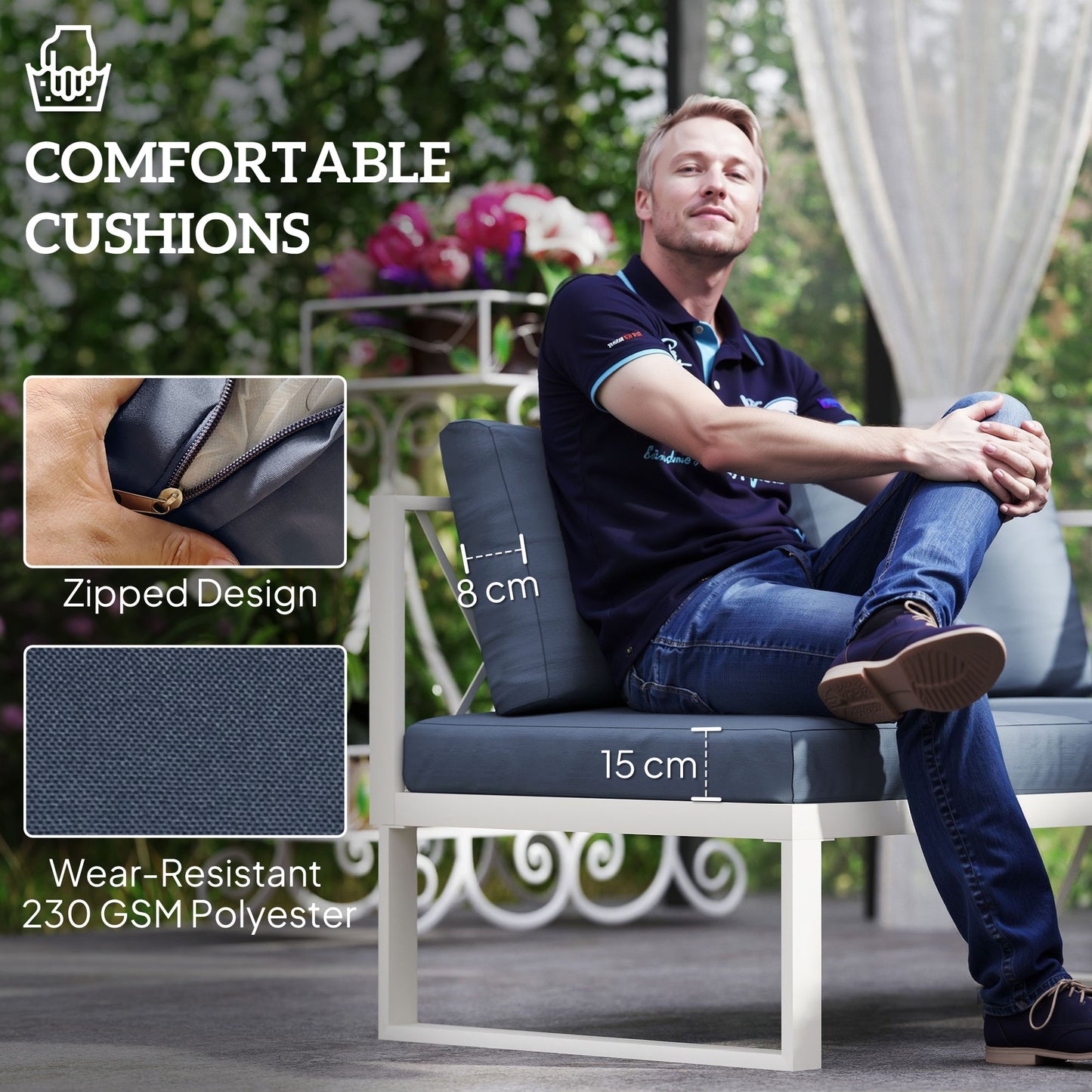 Four-Piece L Shaped Garden Furniture Set