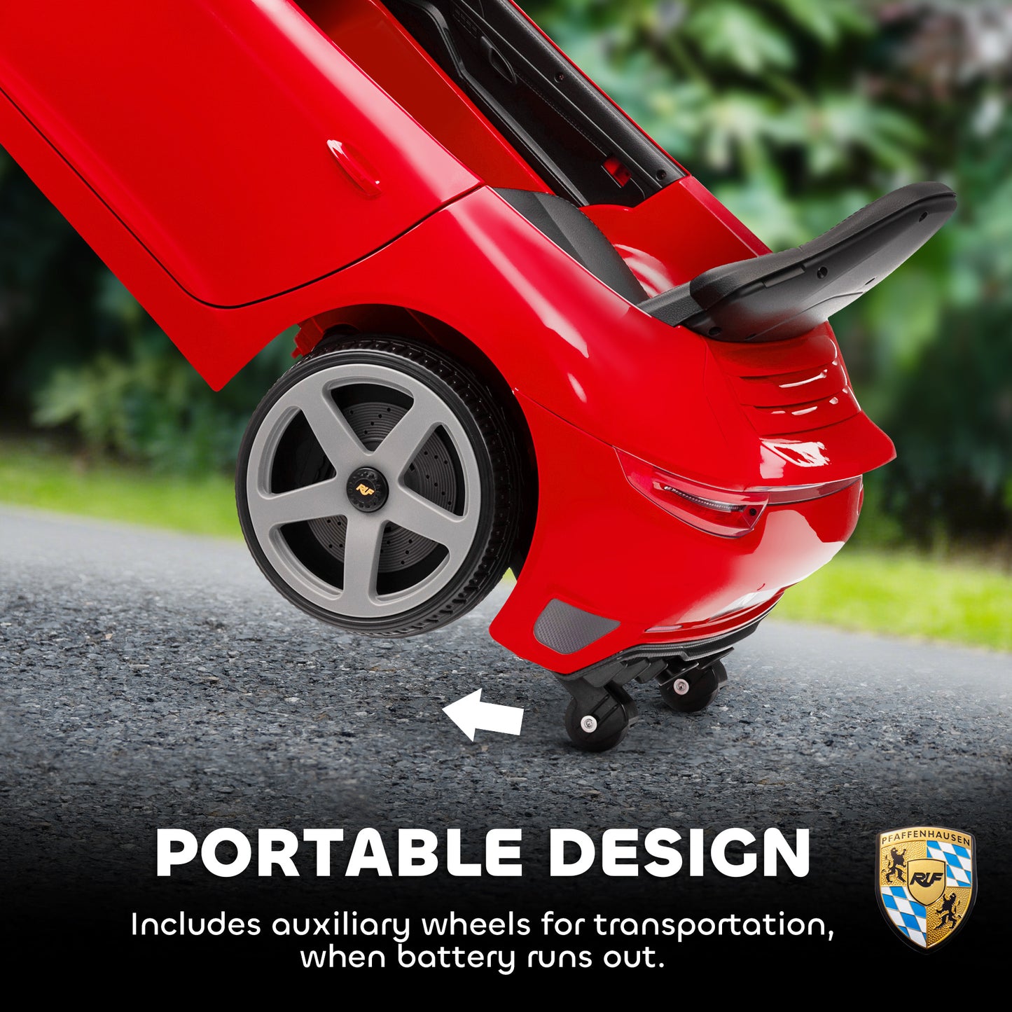 Kids Electric Car, 12V Licensed RUF GT Ride on Car with Suspension