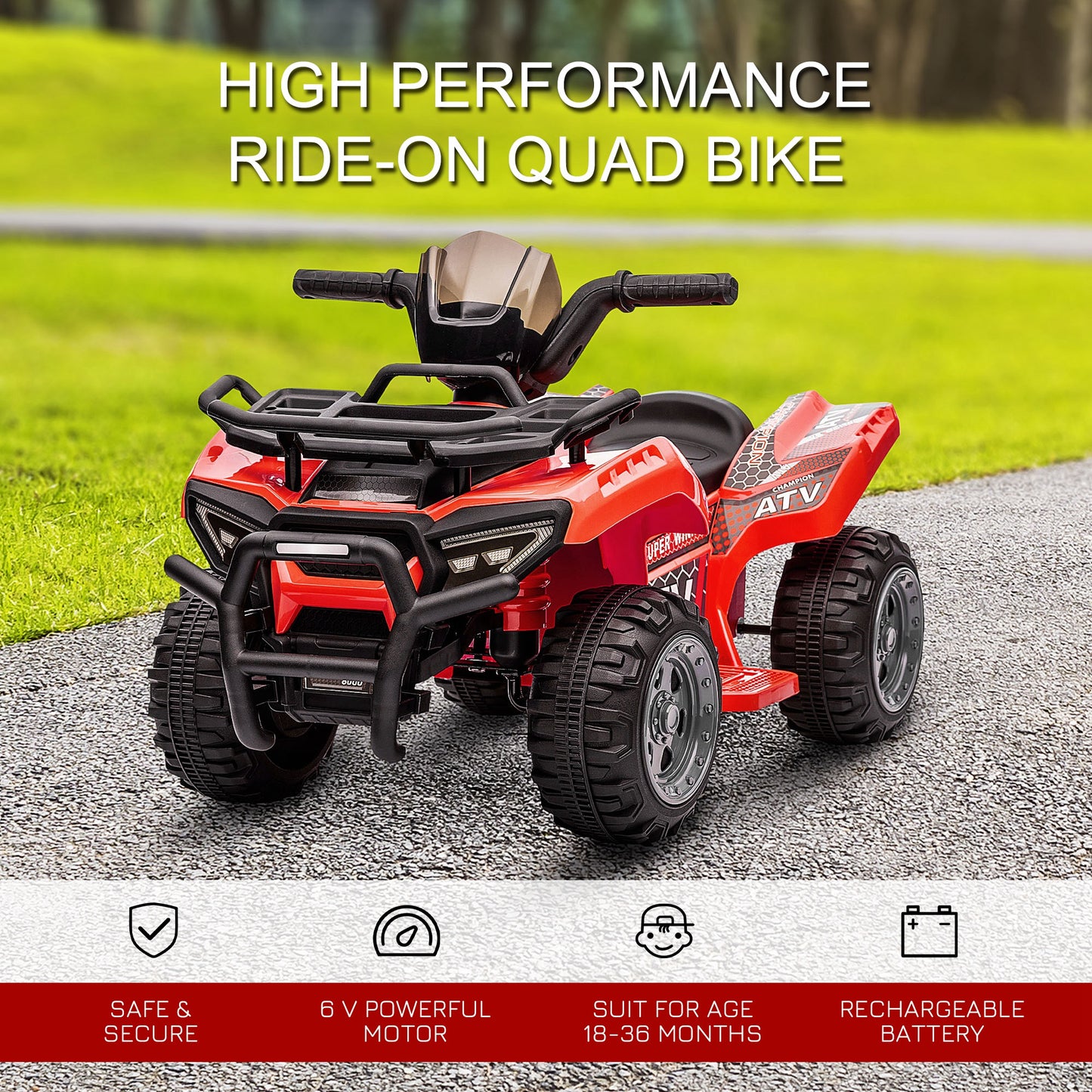 6V Kids Electric Ride on Car Toddlers Quad Bike All Terrain Vehicle