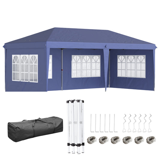 3 x 6m Pop Up Gazebo, Height Adjustable Marquee Party Tent