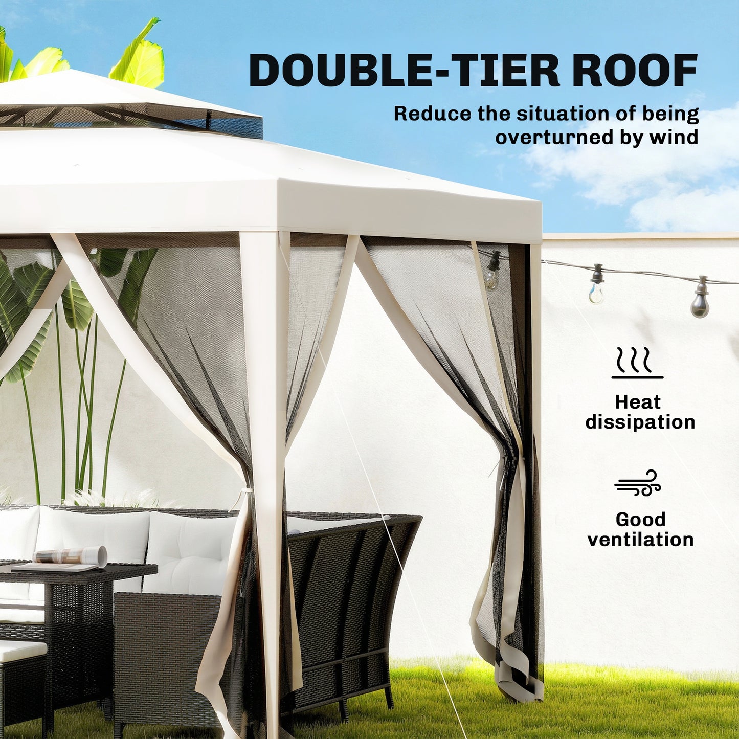 3 x 3 m Gazebo, Netting Party Tent