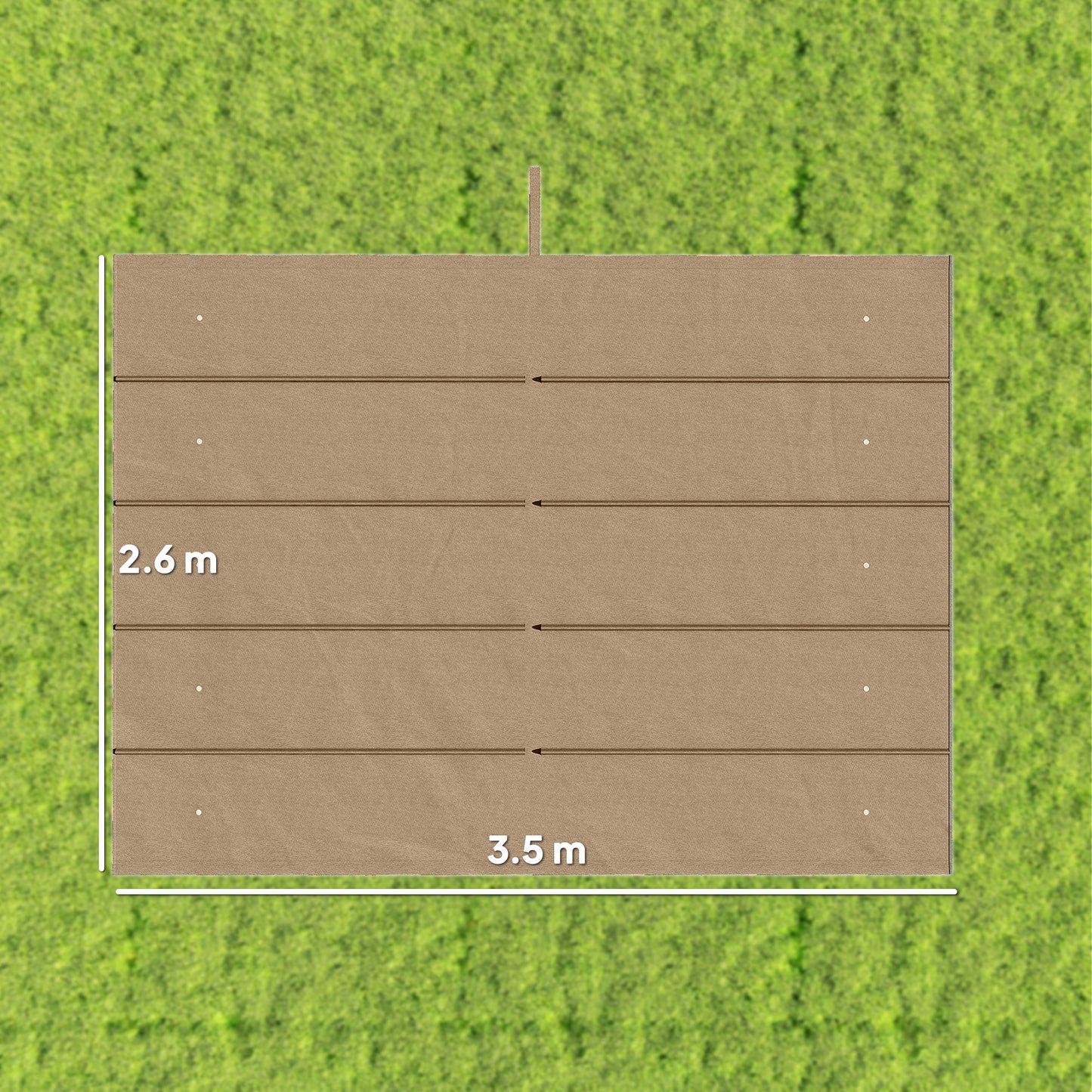 Retractable Pergola Cover, 3.5 x 2.6 m Replacement Canopy Fabric