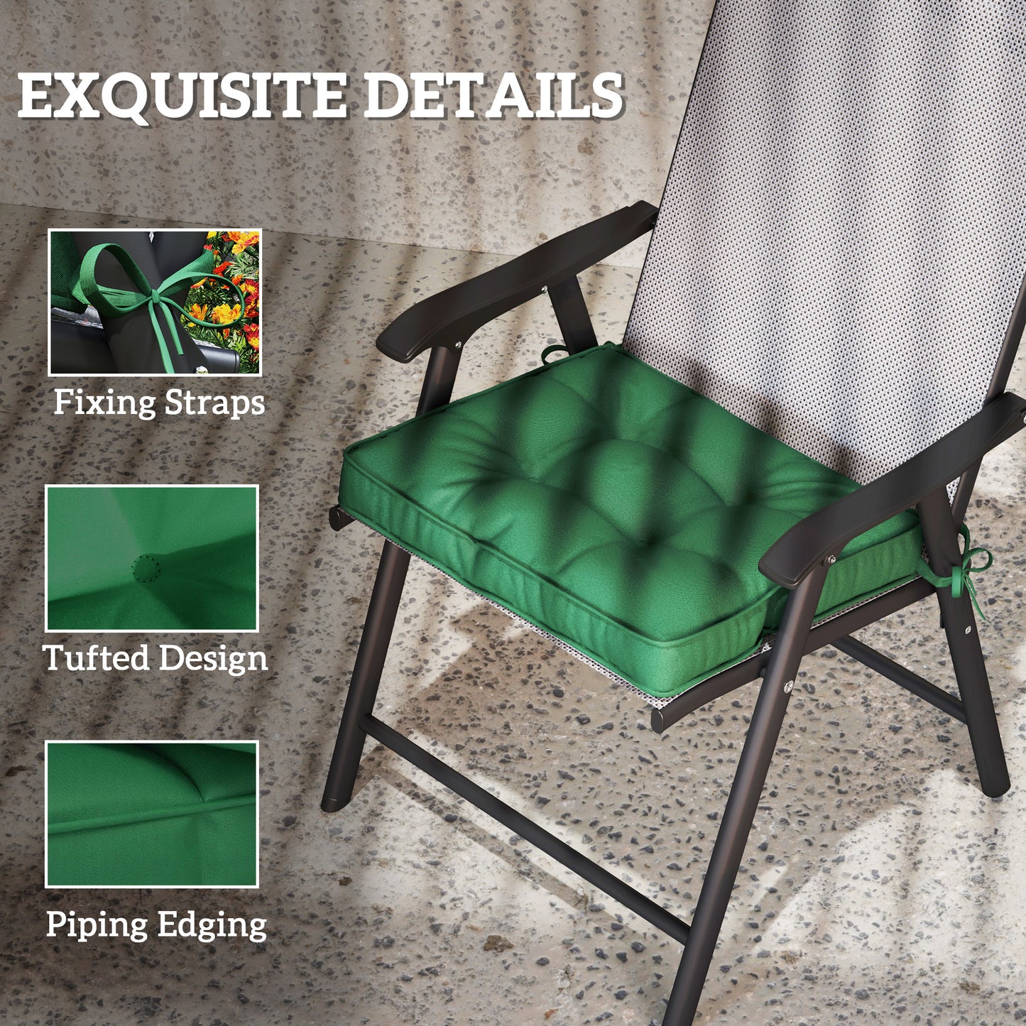 Set of 4 42 x 42cm Outdoor Seat Cushions