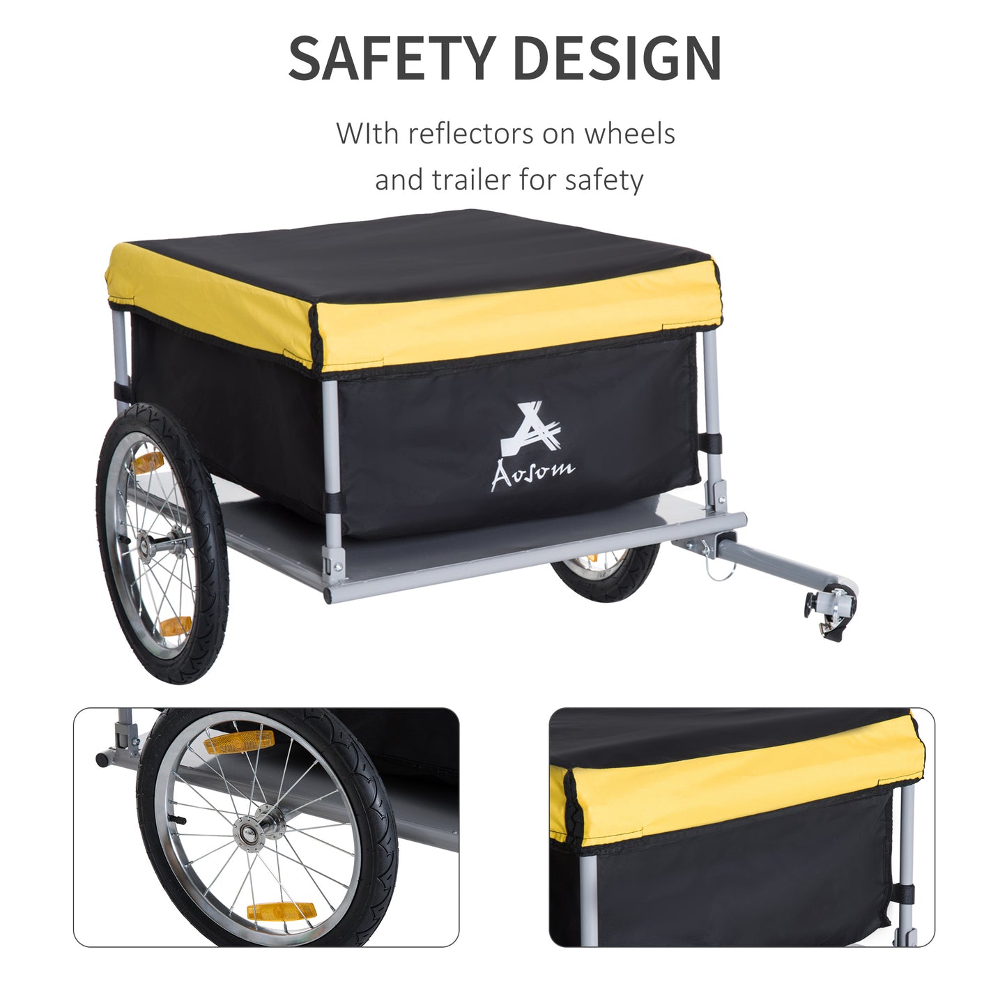 Two-Wheel Bicycle Large Cargo Wagon Trailer Oxford Fabric