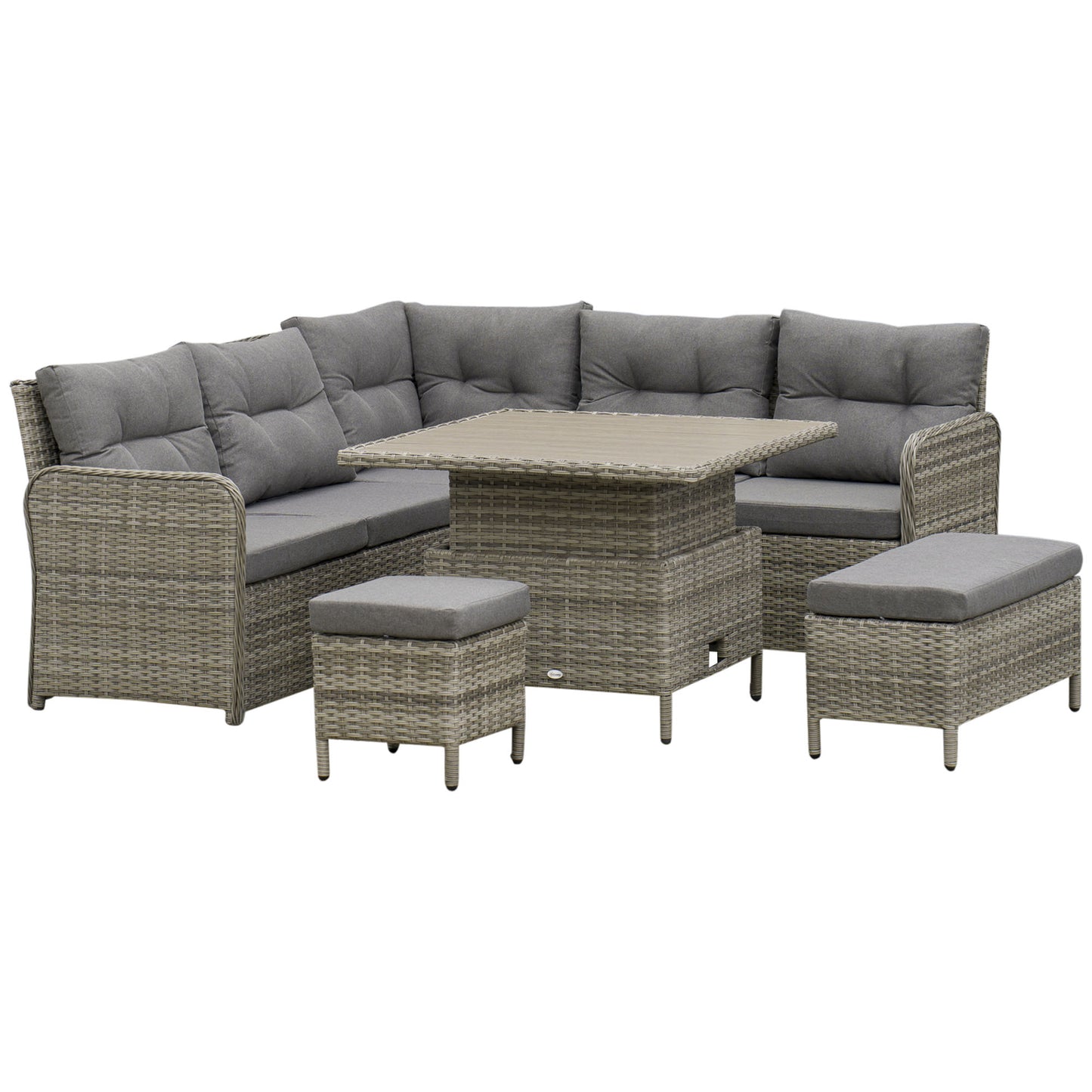 6 Pieces Outdoor PE Rattan Garden Furniture