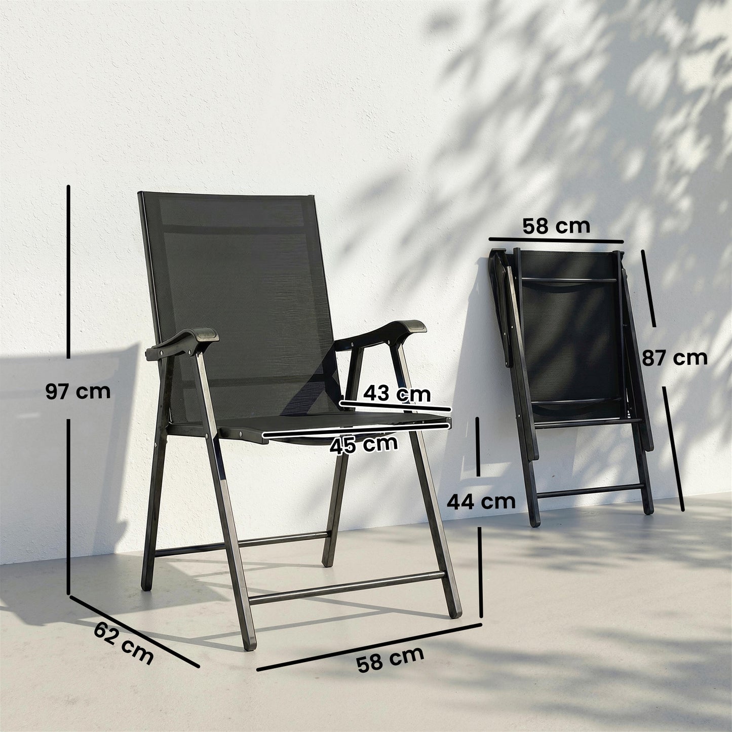Folding Garden Chairs , Foldable Garden Dining Chairs with High Back