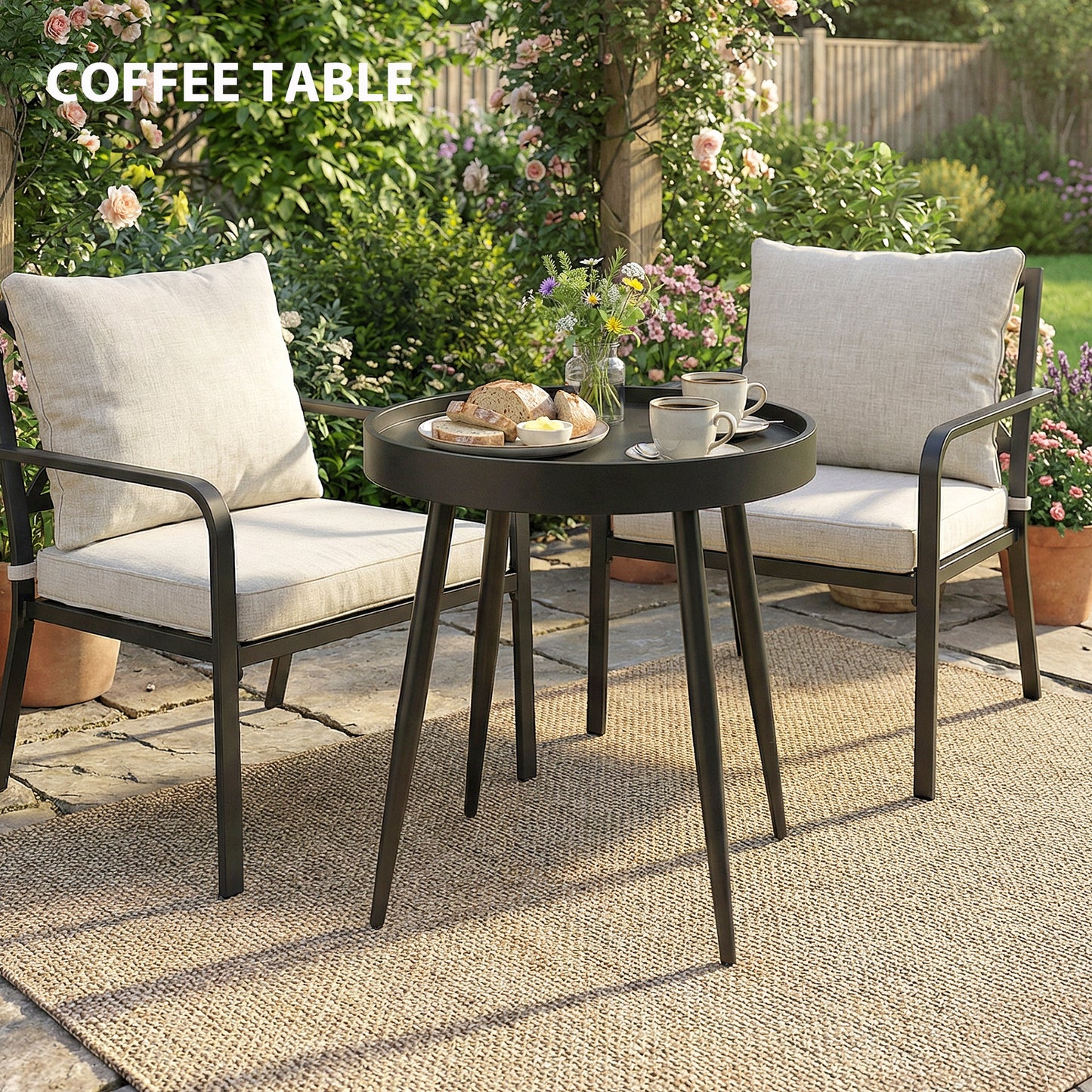 49.5 cm Round Garden Table