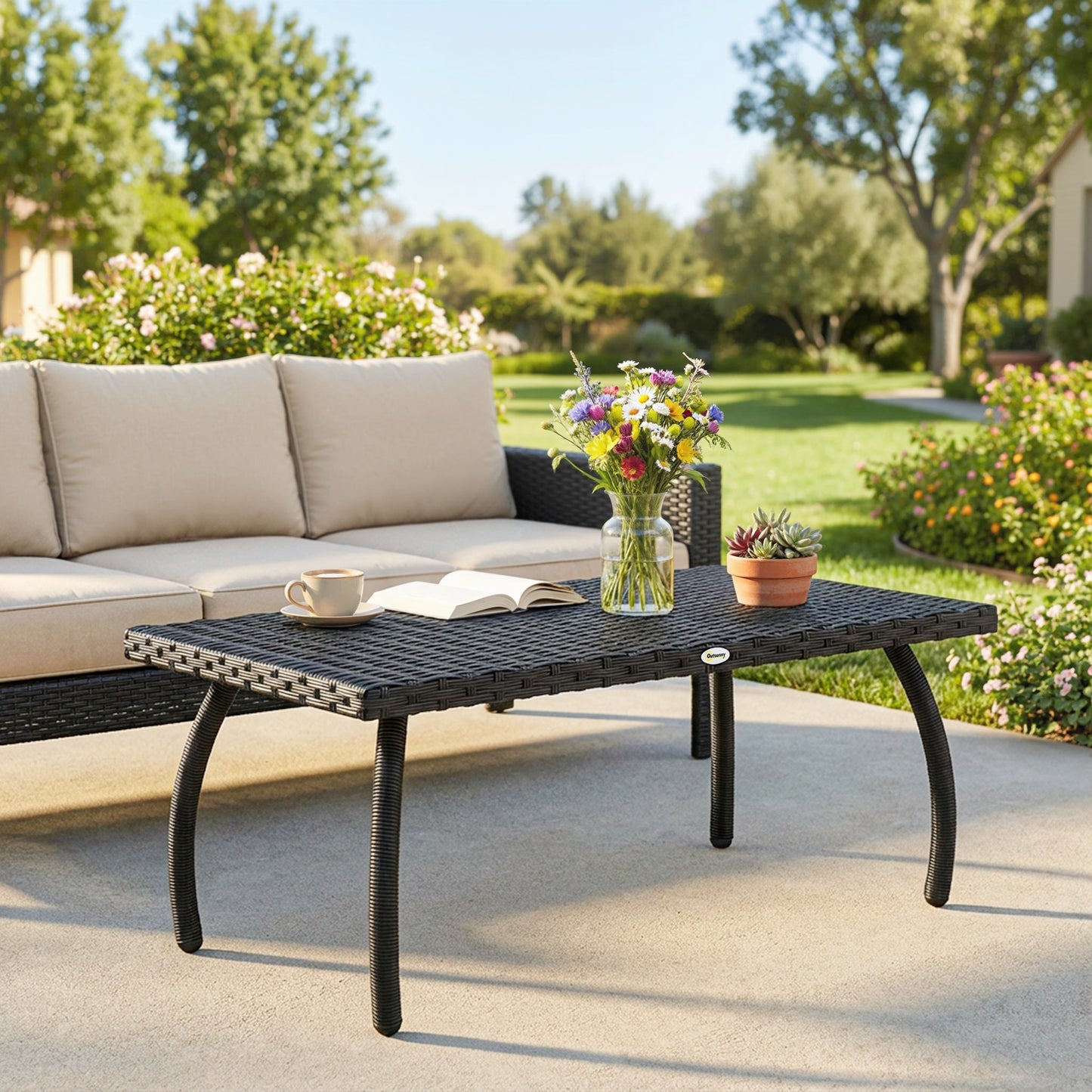 PE Wicker Rattan Garden Coffee Table (1)