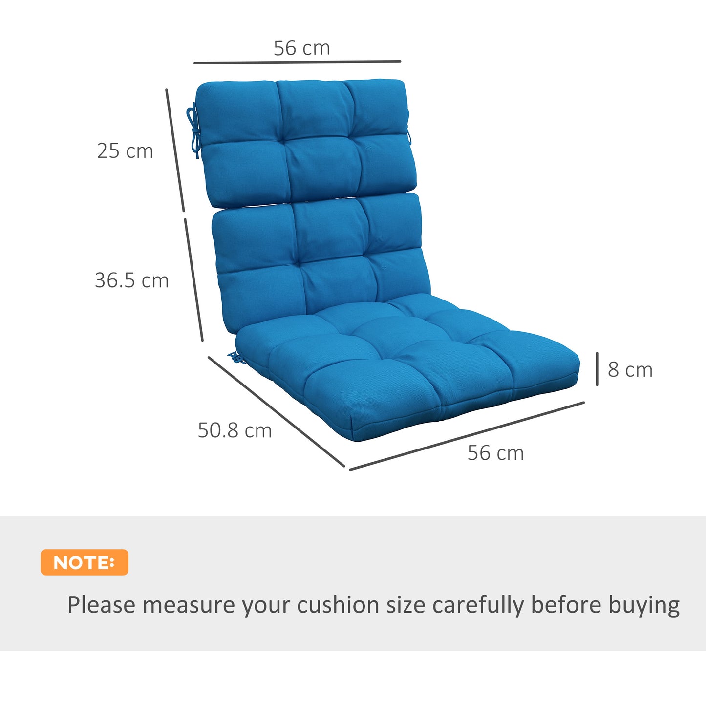 2-Piece Seat Cushion Replacement with Backrest