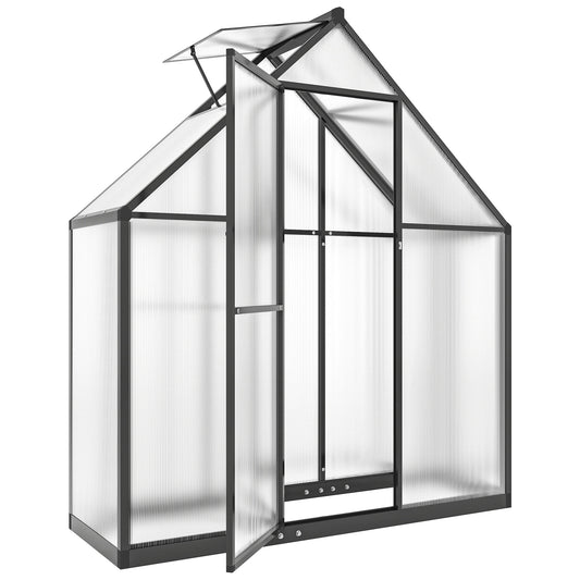 Polycarbonate Greenhouse with Swing Door and Adjustable Window (1)