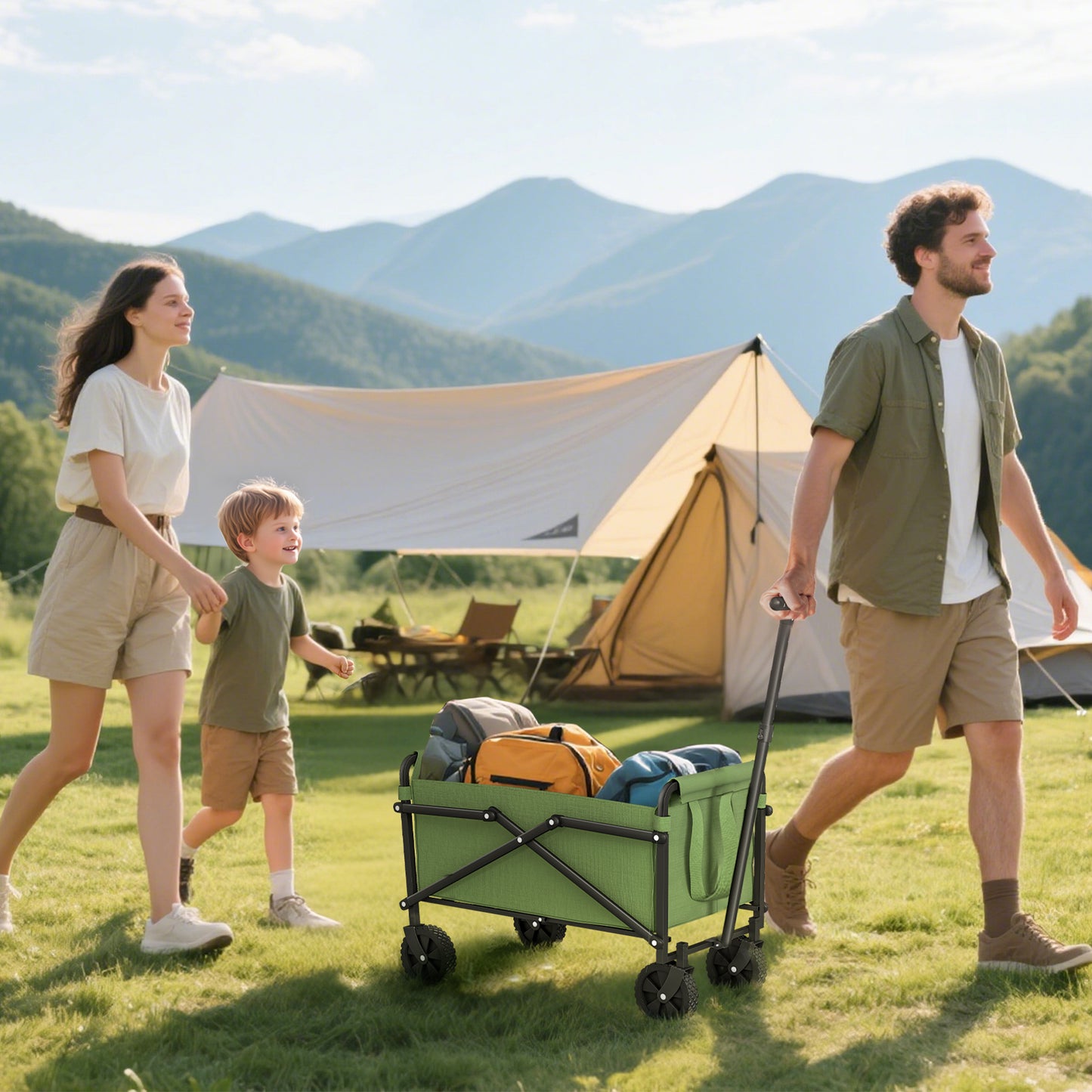 41L Festival Trolley on Wheels, Compact Garden Folding Trolley Cart