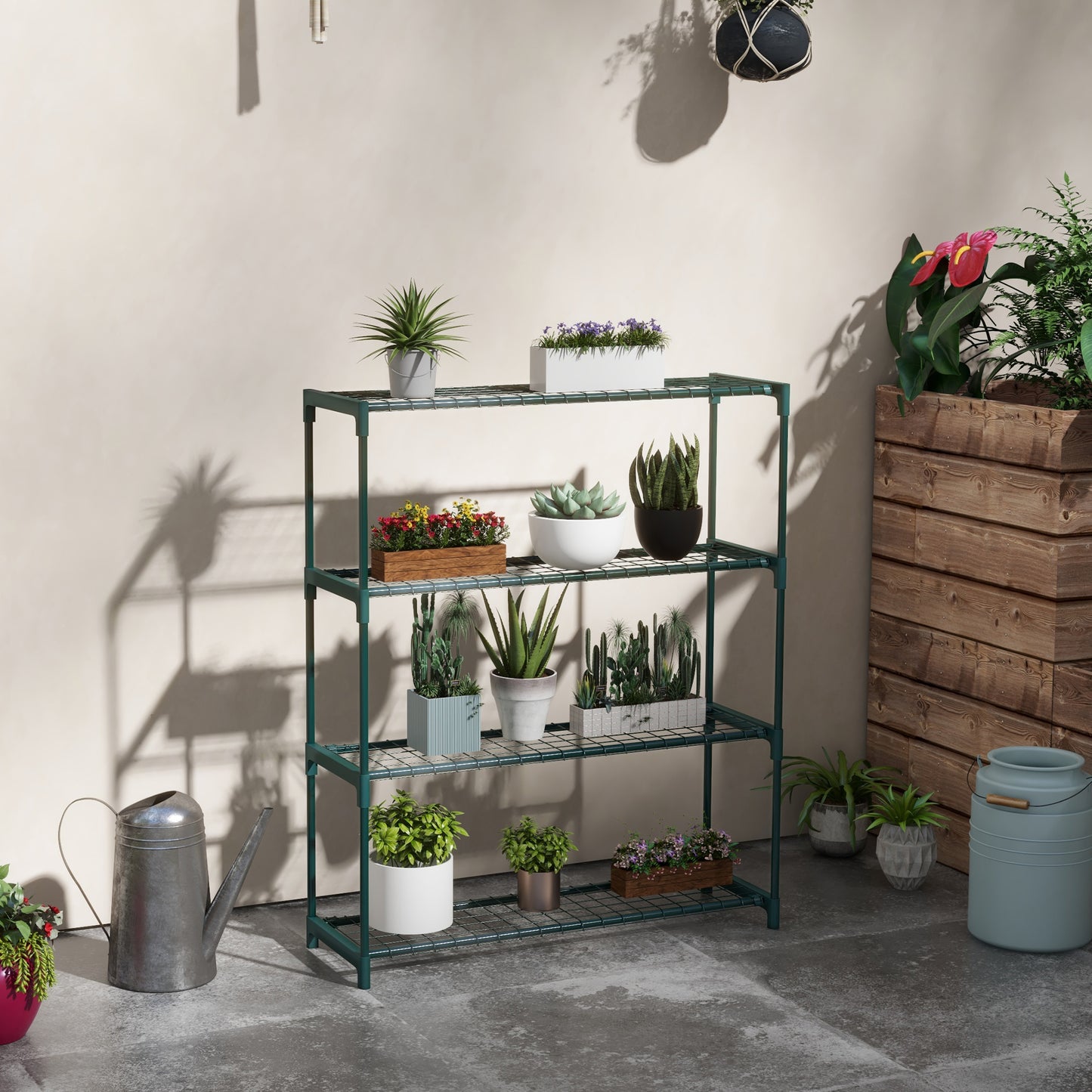 Four-Tier Steel Plant Shelf