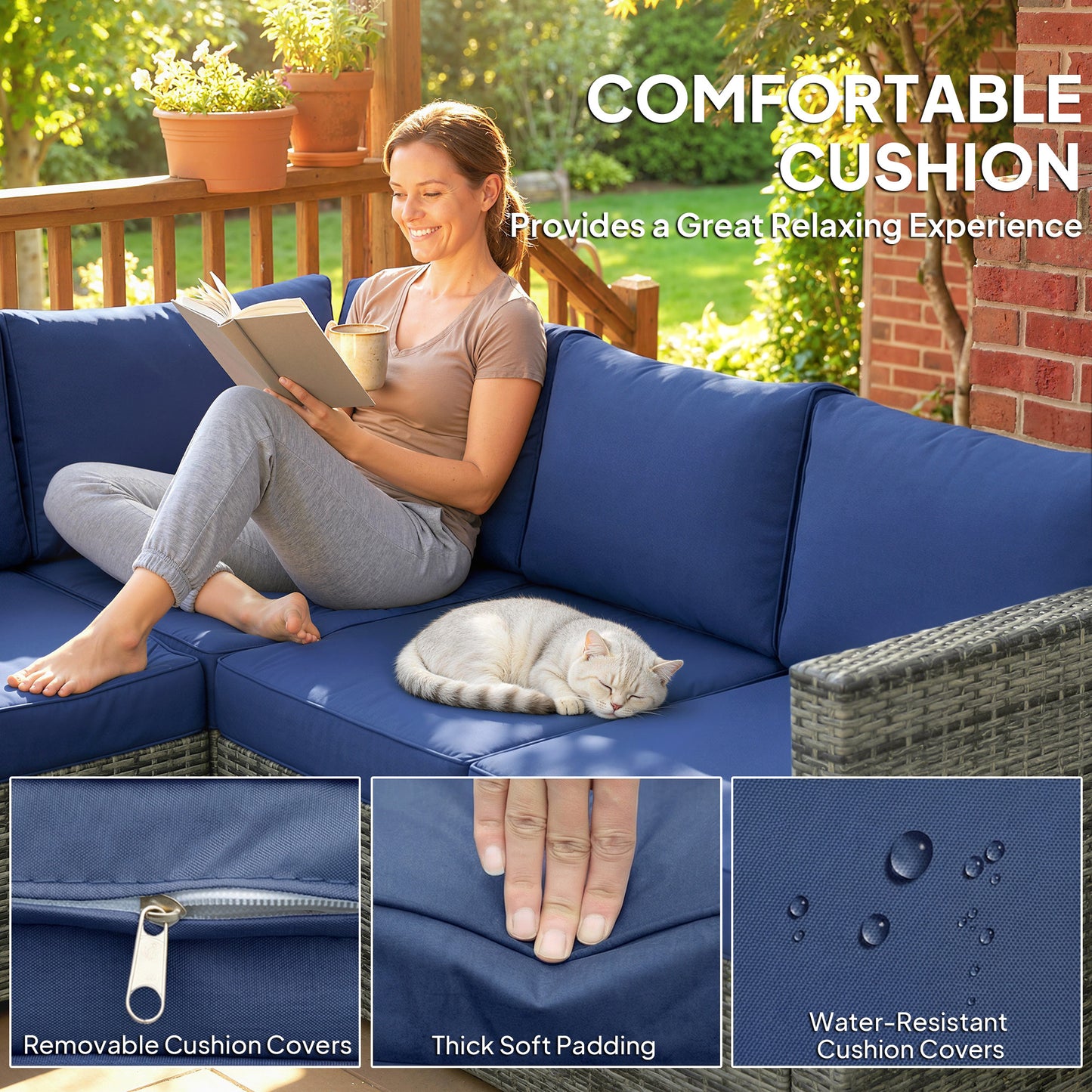 Four-Piece Rattan Sofa Set