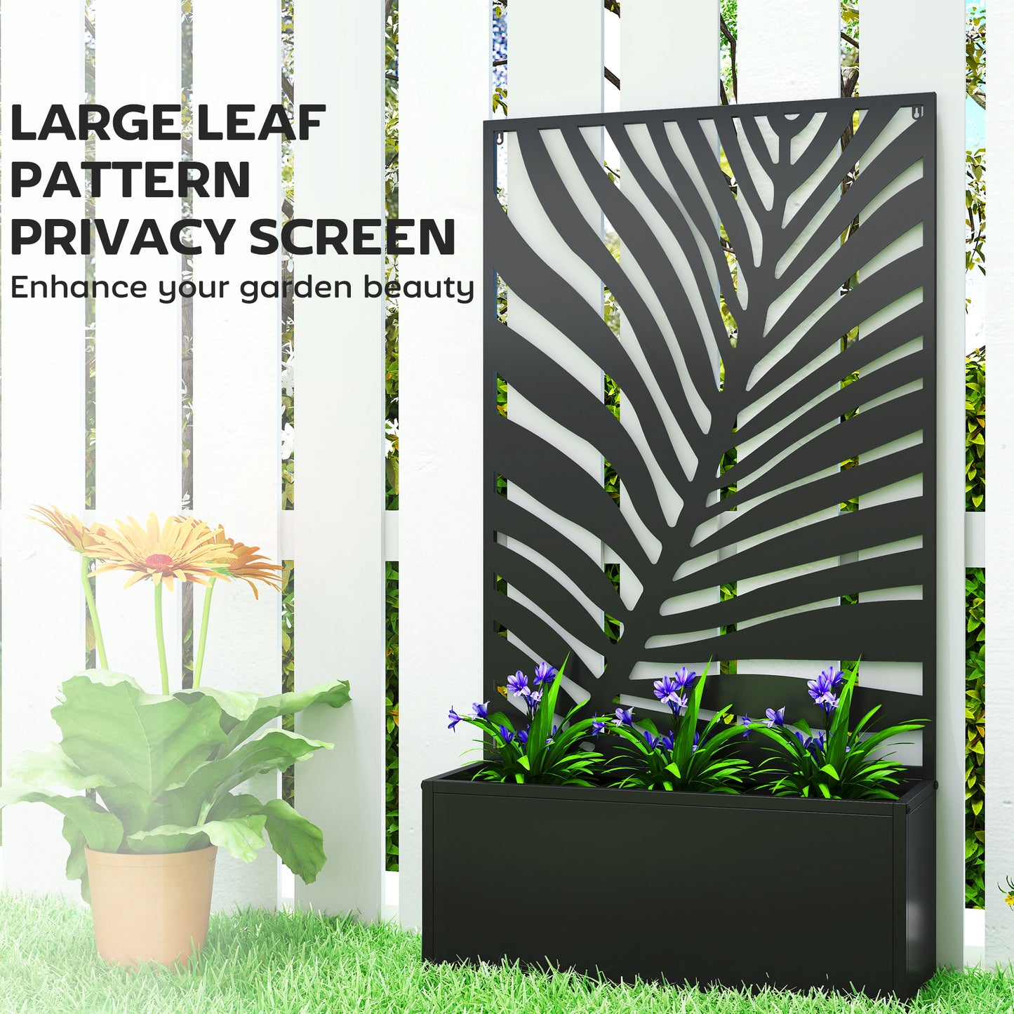 Metal Garden Bed for Garden with Trellis