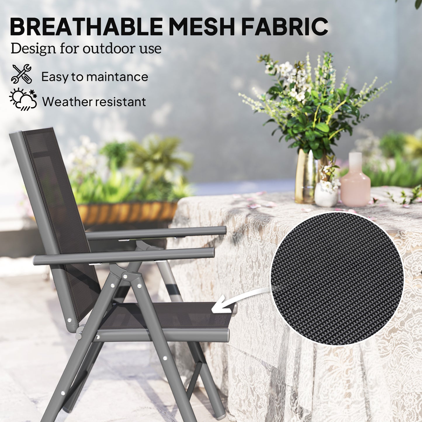 Set of 2 Folding Garden Chairs