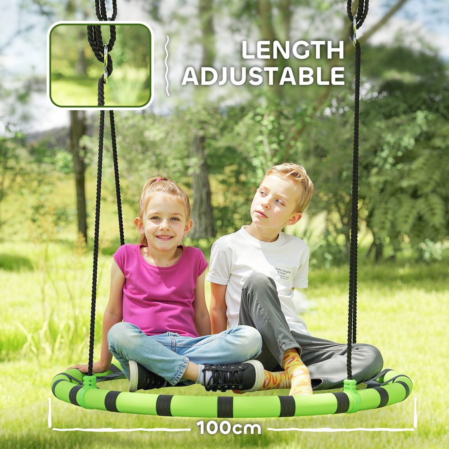 100cm Diameter Kid Nest Swing Seat with Height Adjustable Ropes