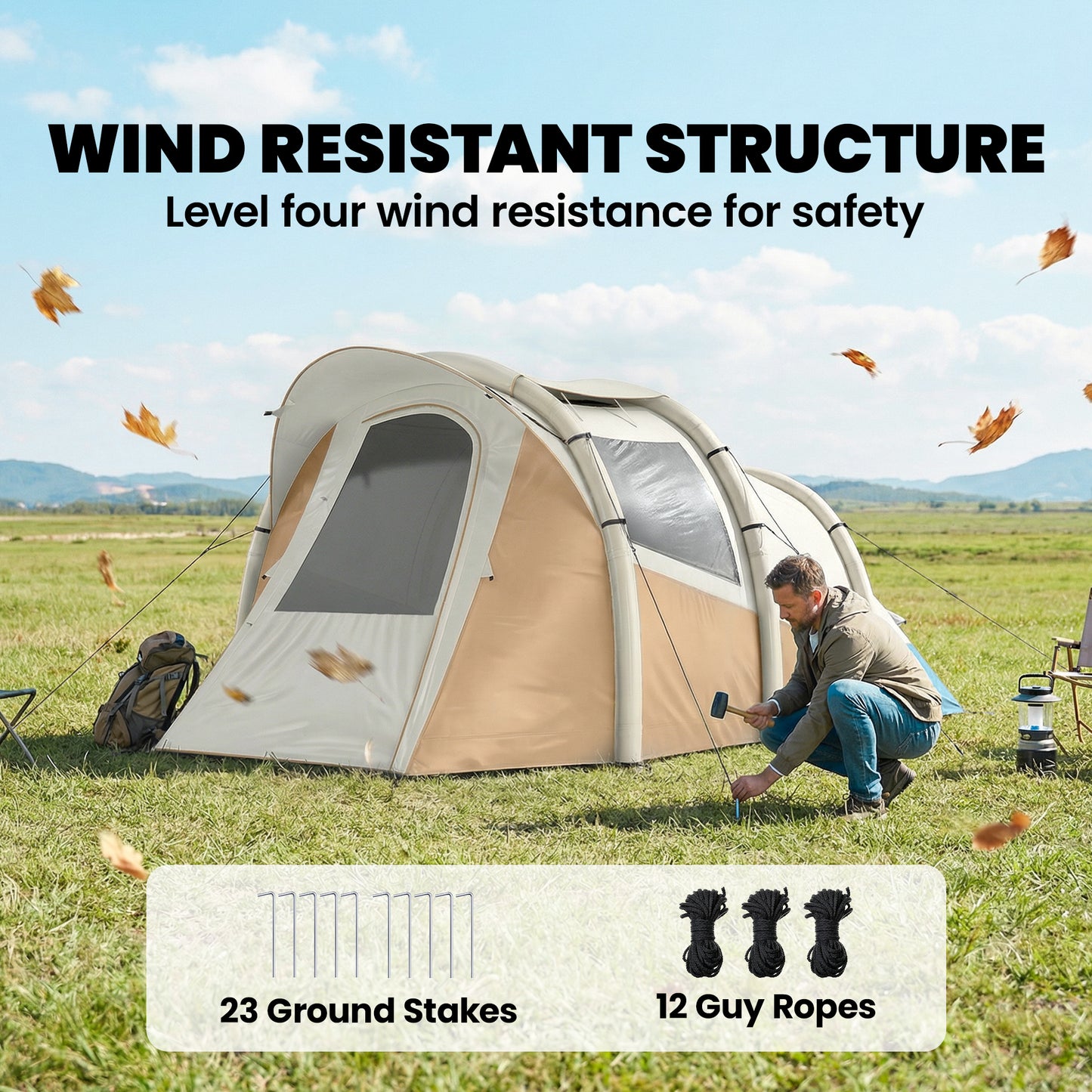 Inflatable Camping Tent w/ Air Pump