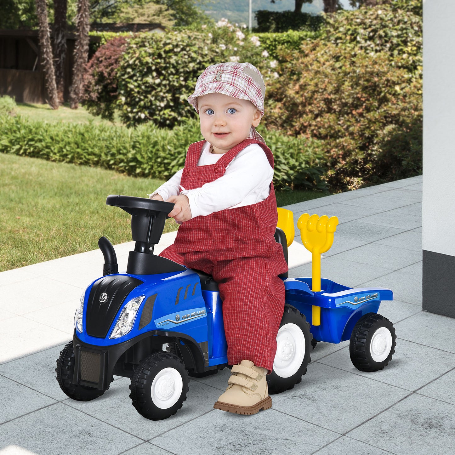 Ride On Tractor Toddler Walker Foot To Floor Slider w/ Horn Storage