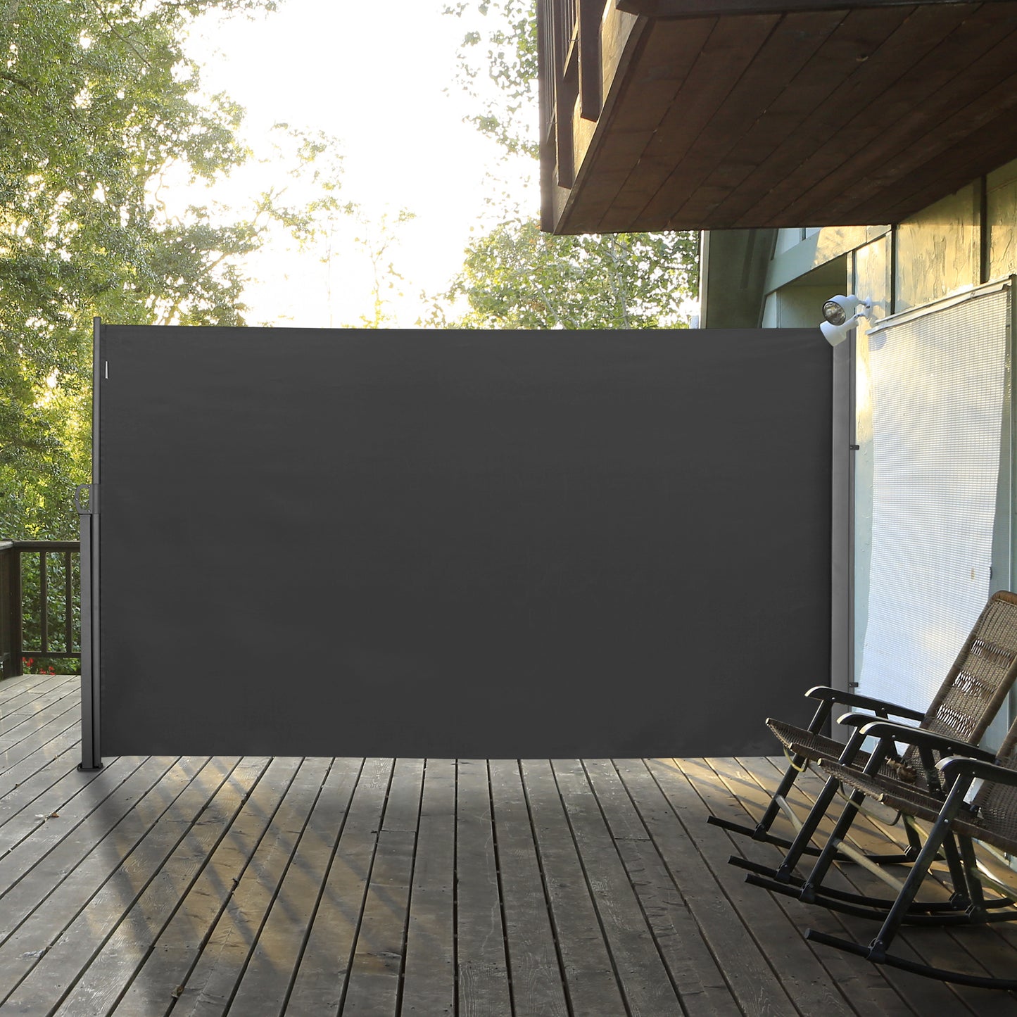 Retractable Sun Side Awning Screen Fence Patio Garden Wall Balcony (2)