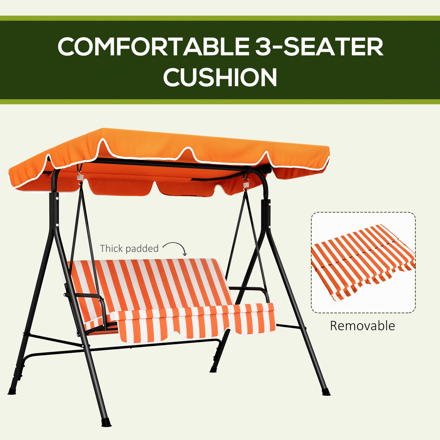 3 Seater Garden Swing Chair