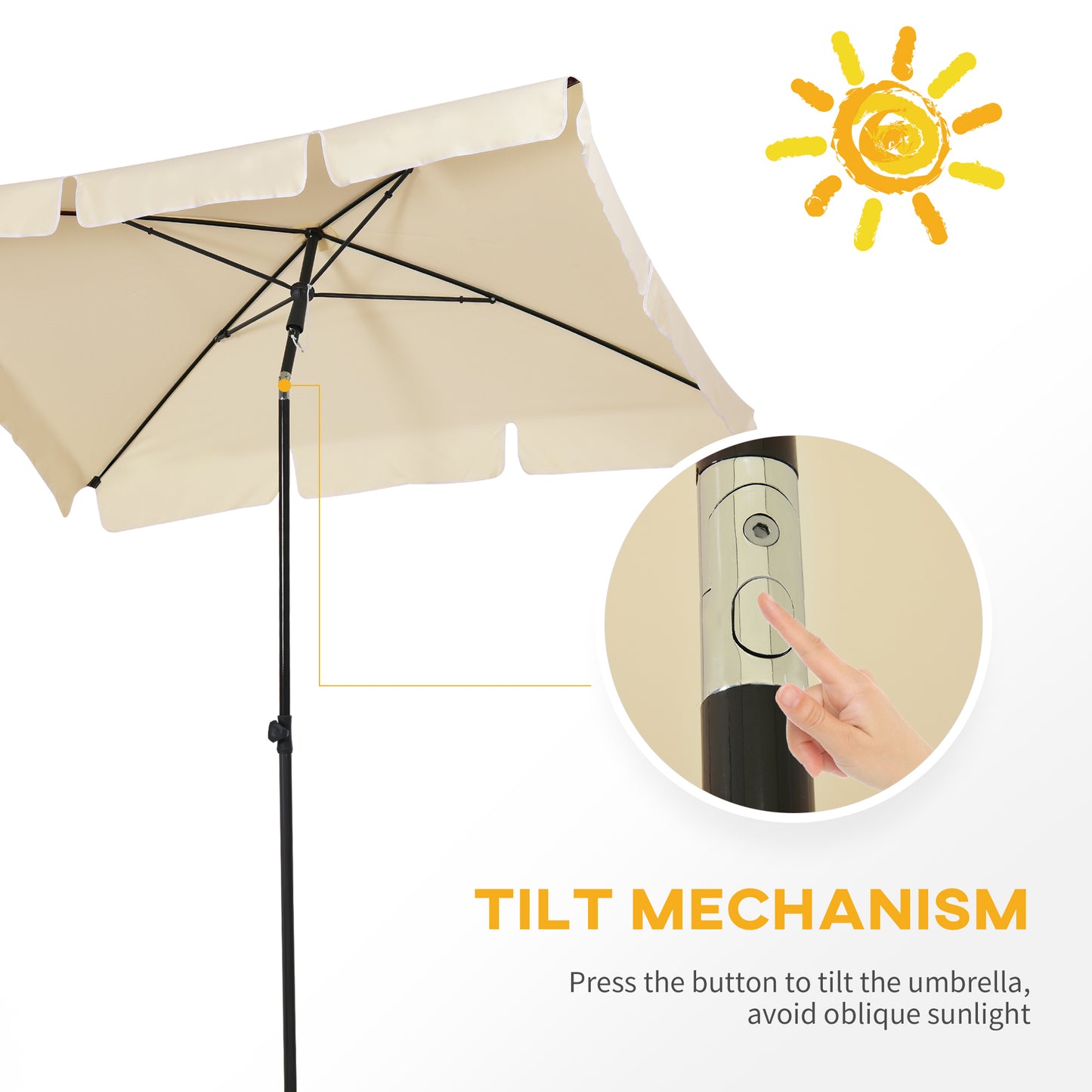 Garden Parasol Umbrella, Outdoor Market Table Umbrella