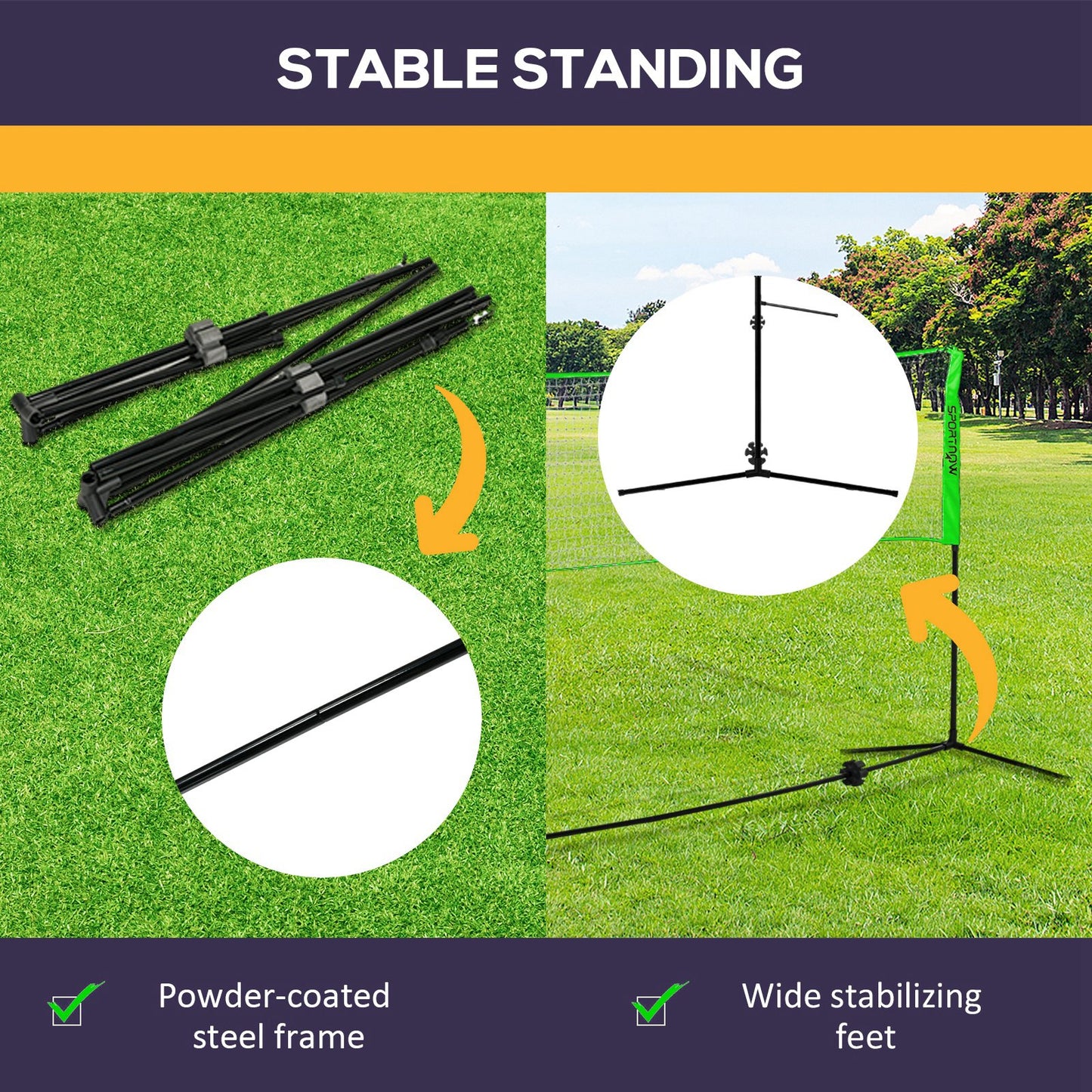 Badminton Net Set, Height Adjustable Net for Pickleball, Volleyball
