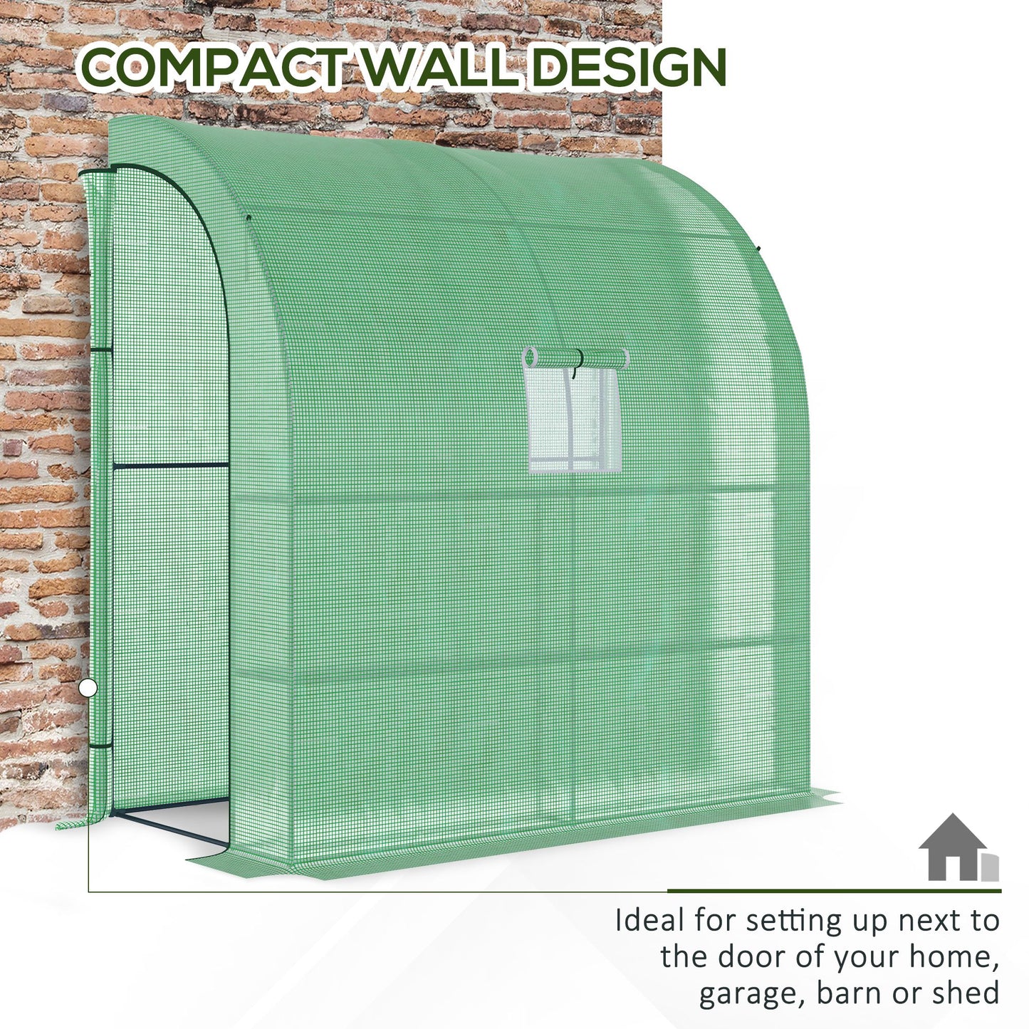 Small Lean to Greenhouse 3-Tier with Shelves Outdoor