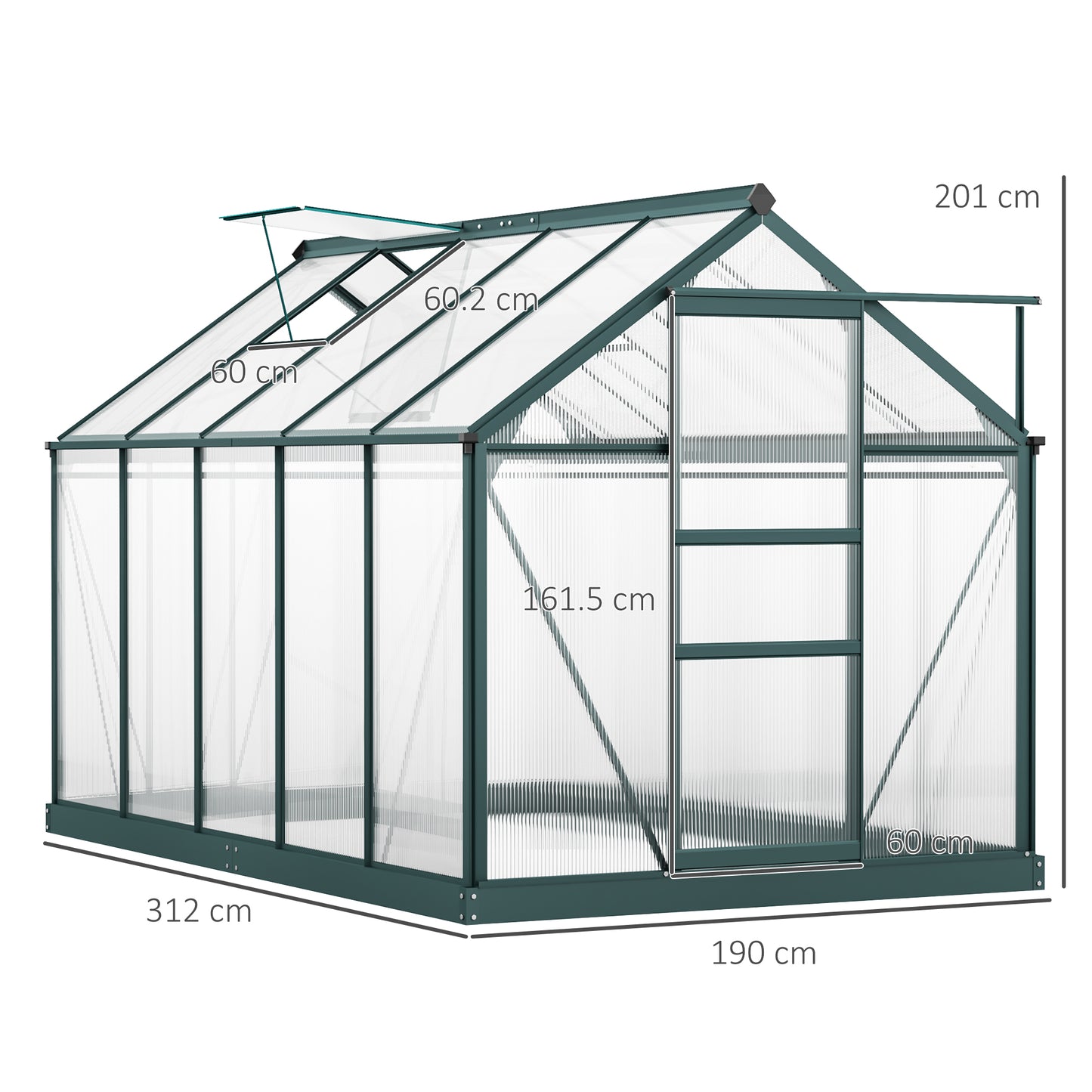 6 x 10ft Polycarbonate Greenhouse