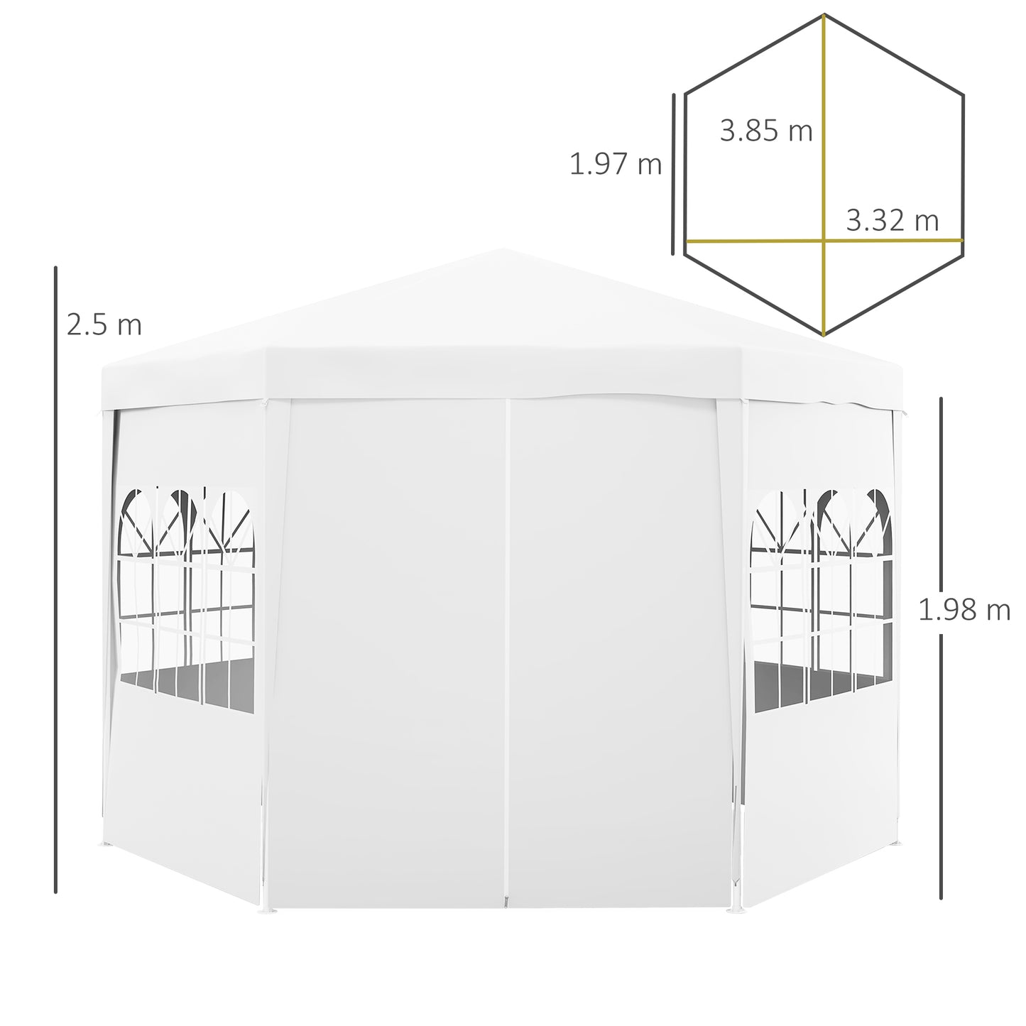 4 m Party Tent Wedding Gazebo Outdoor Waterproof PE Canopy Shade