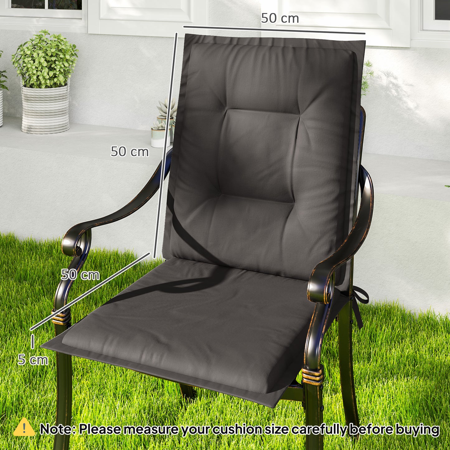 Set of Four Padded Garden Seat Cushions