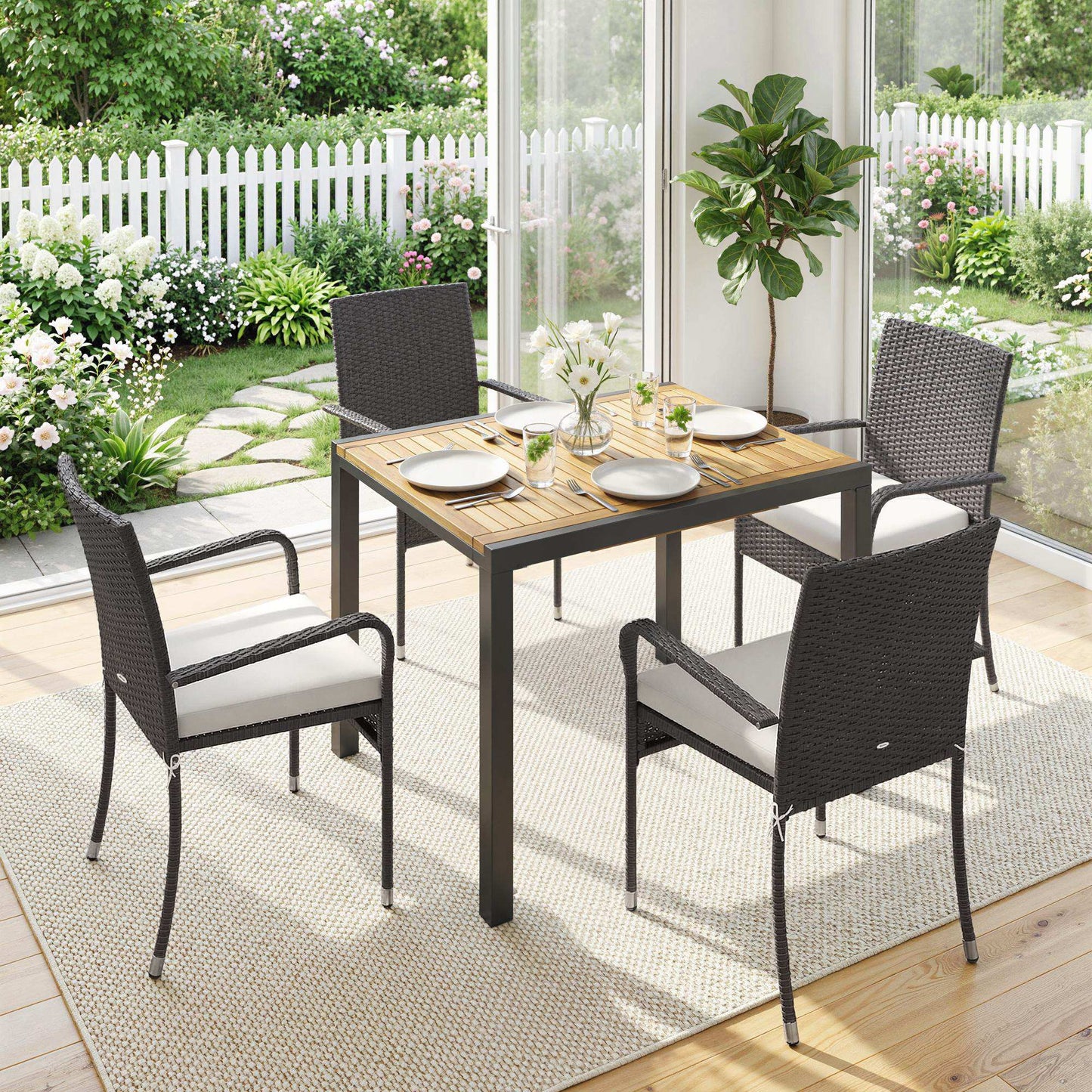 7 Piece Rattan Garden Furniture Set