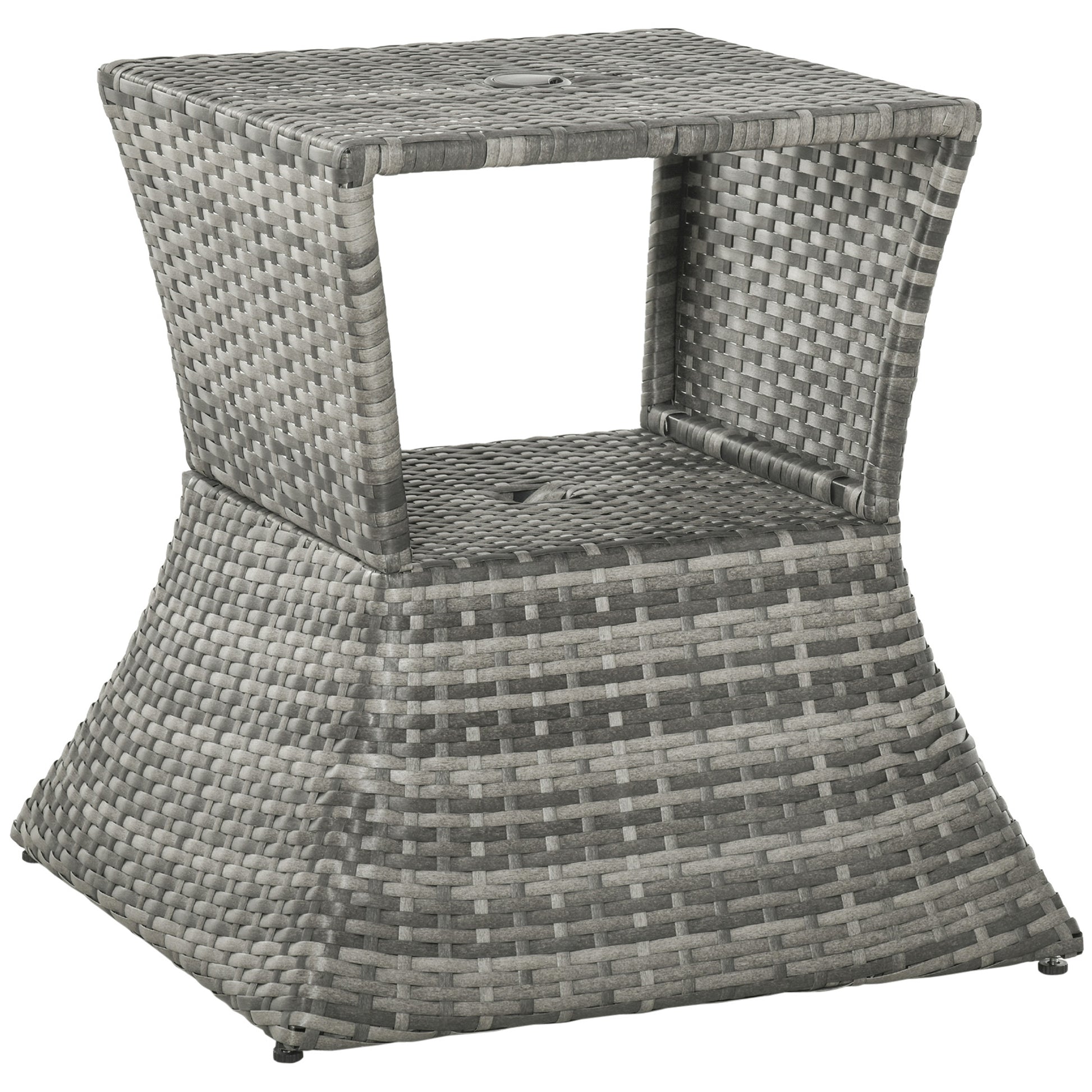 Outdoor Patio Rattan Wicker Coffee Table Bistro Side Table w/