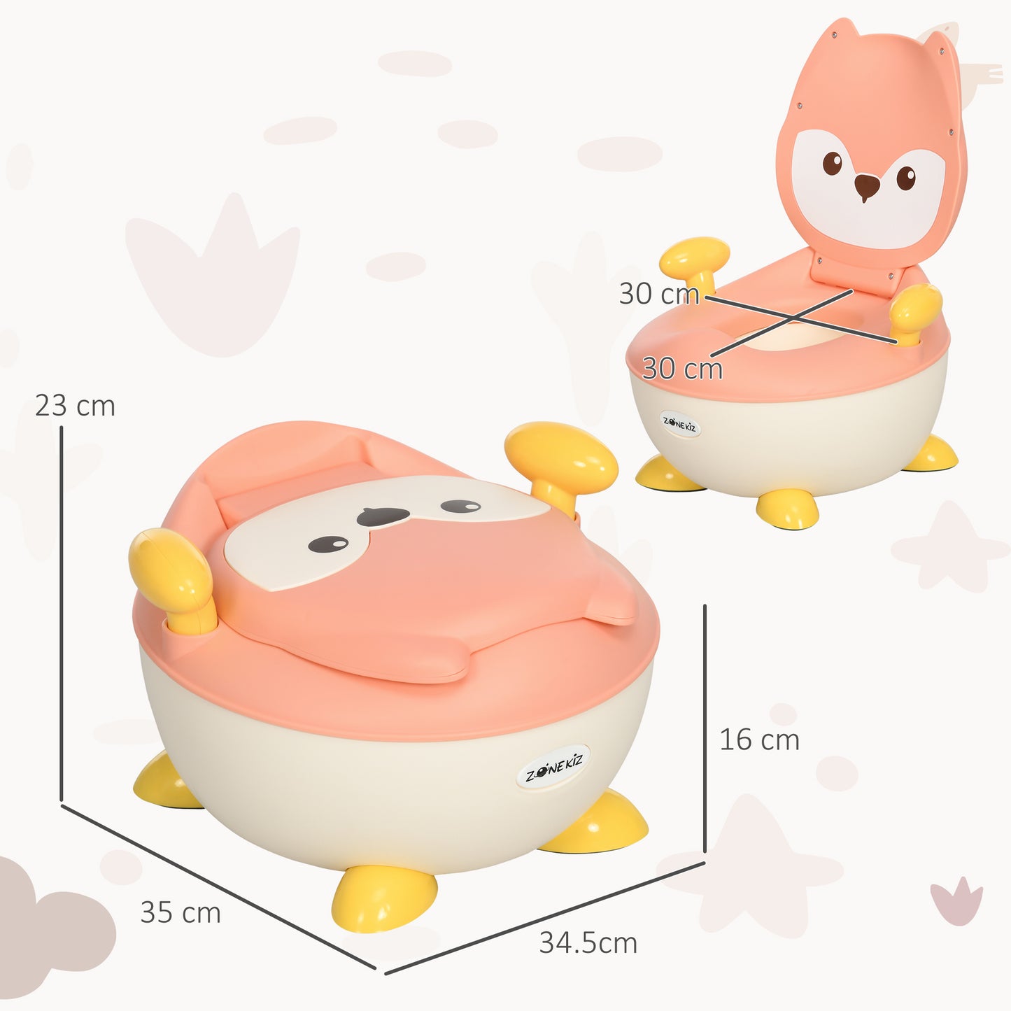 Baby Potty Training Toilet with Splash Guard, Anti-Tip Feet