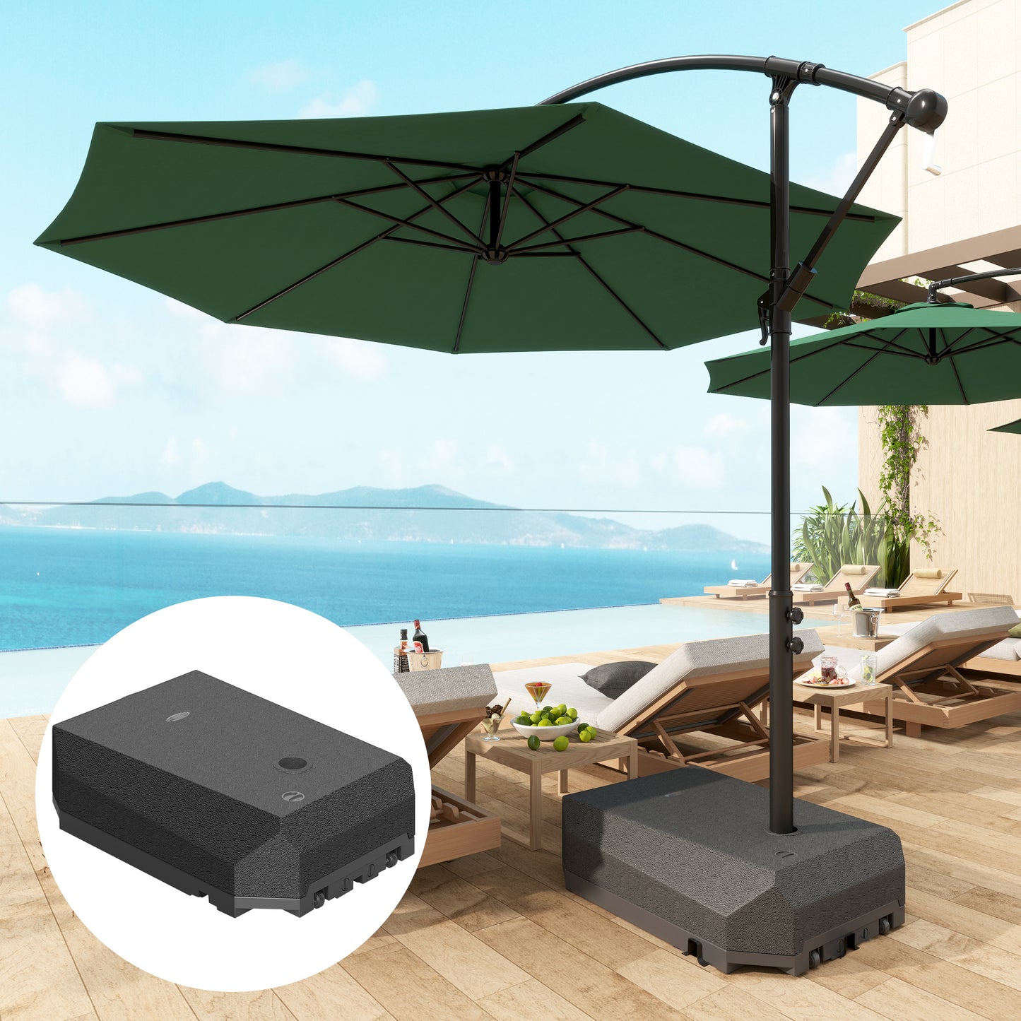 Parasol Base Plastic Umbrella Stand for Cantilever Parasol