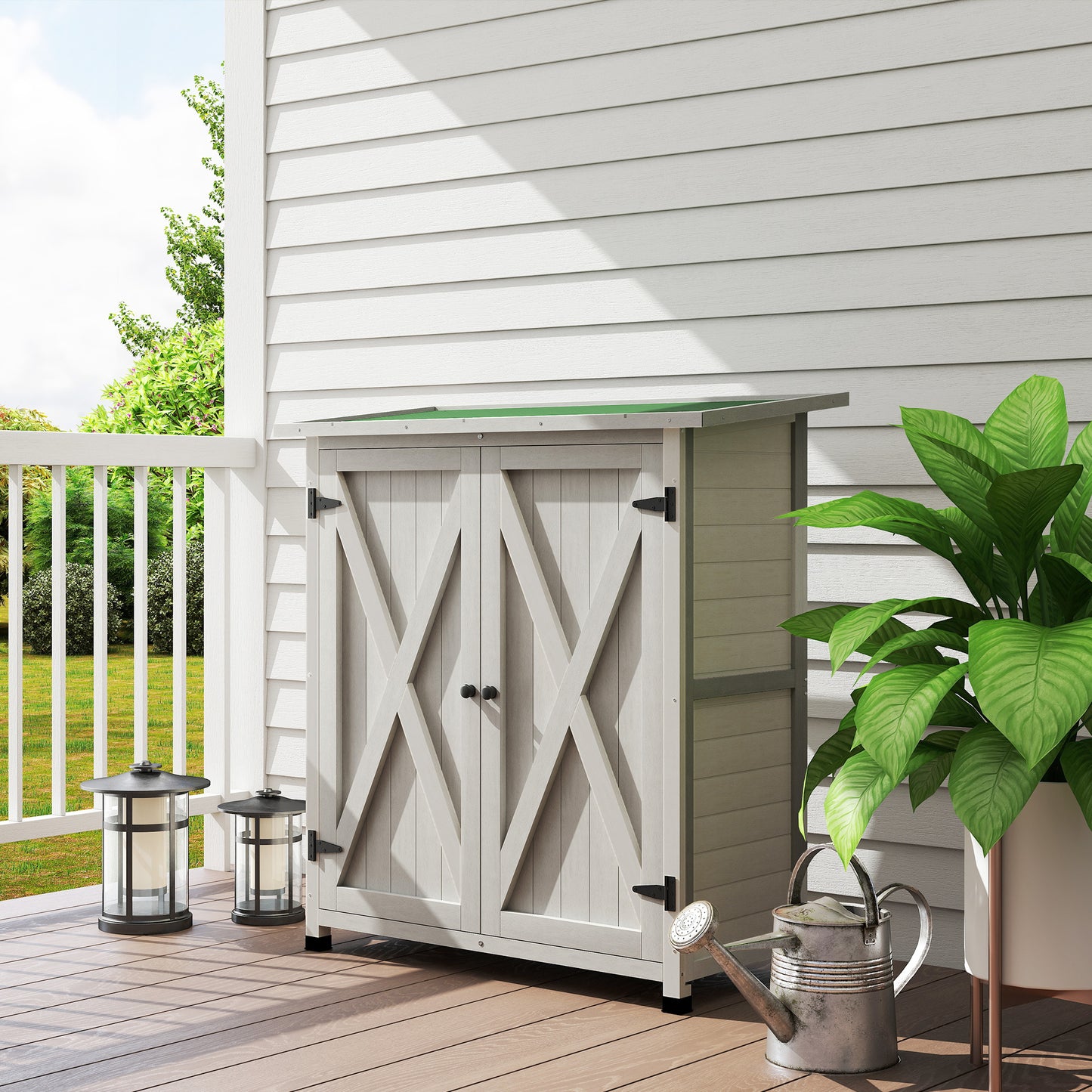 46.5 x 97cm Compact Wooden Storage Shed