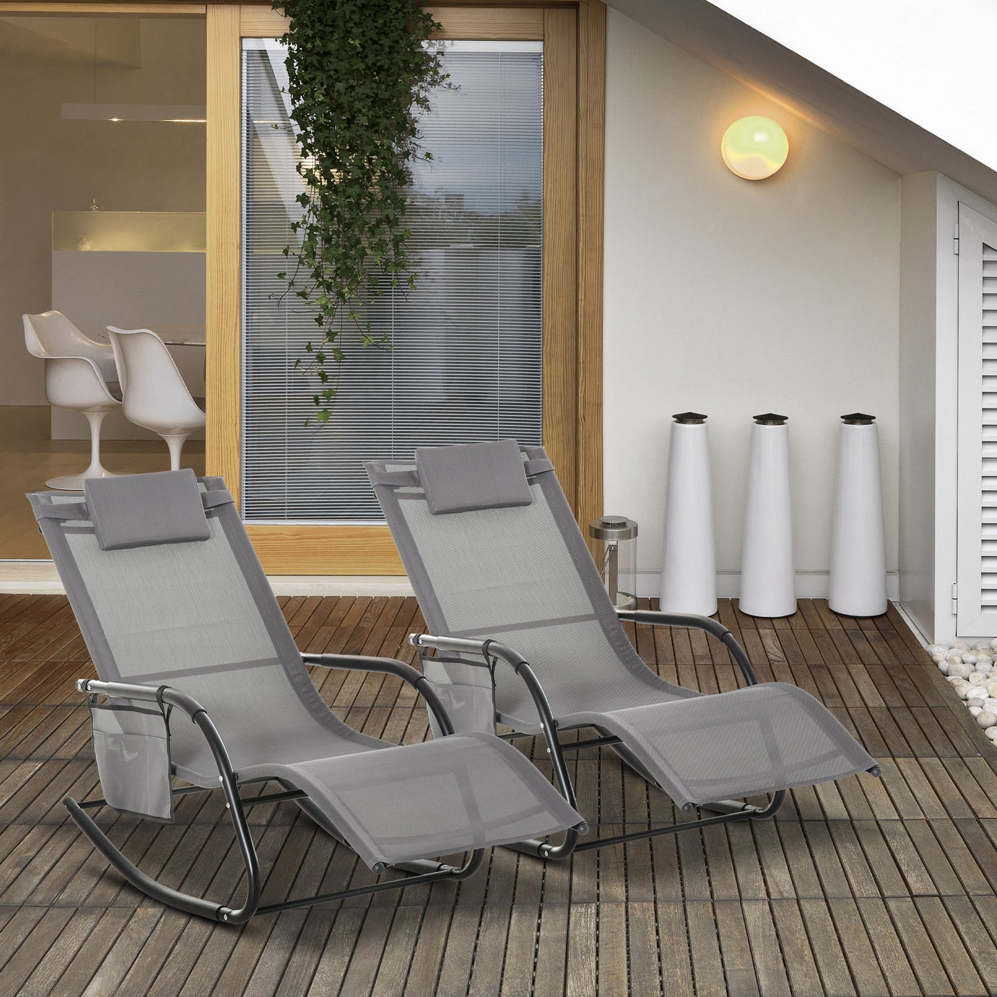 2PCs Outdoor Garden Rocking Chair