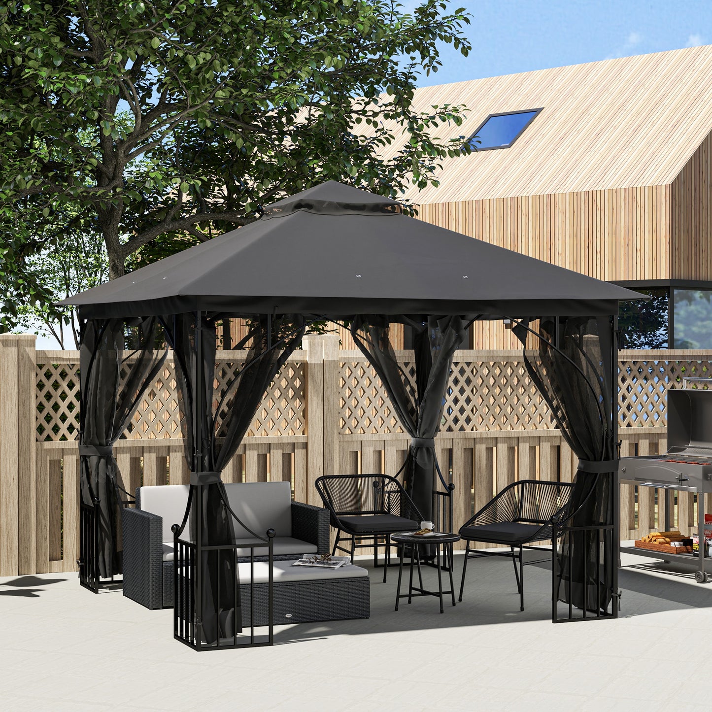 3 x 3m Garden Gazebo Patio Party Tent Shelter Outdoor Canopy Double
