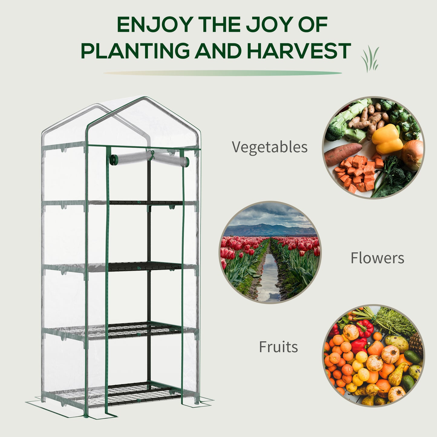 4 Tiers Mini Portable Greenhouse Compact Plant Grow Shed Metal (1)