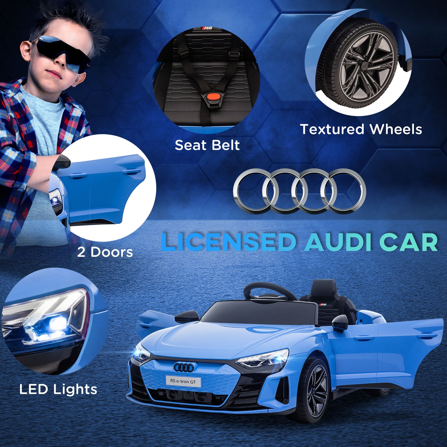Audi Licensed 12V Kids Electric Ride-On, with Remote Control