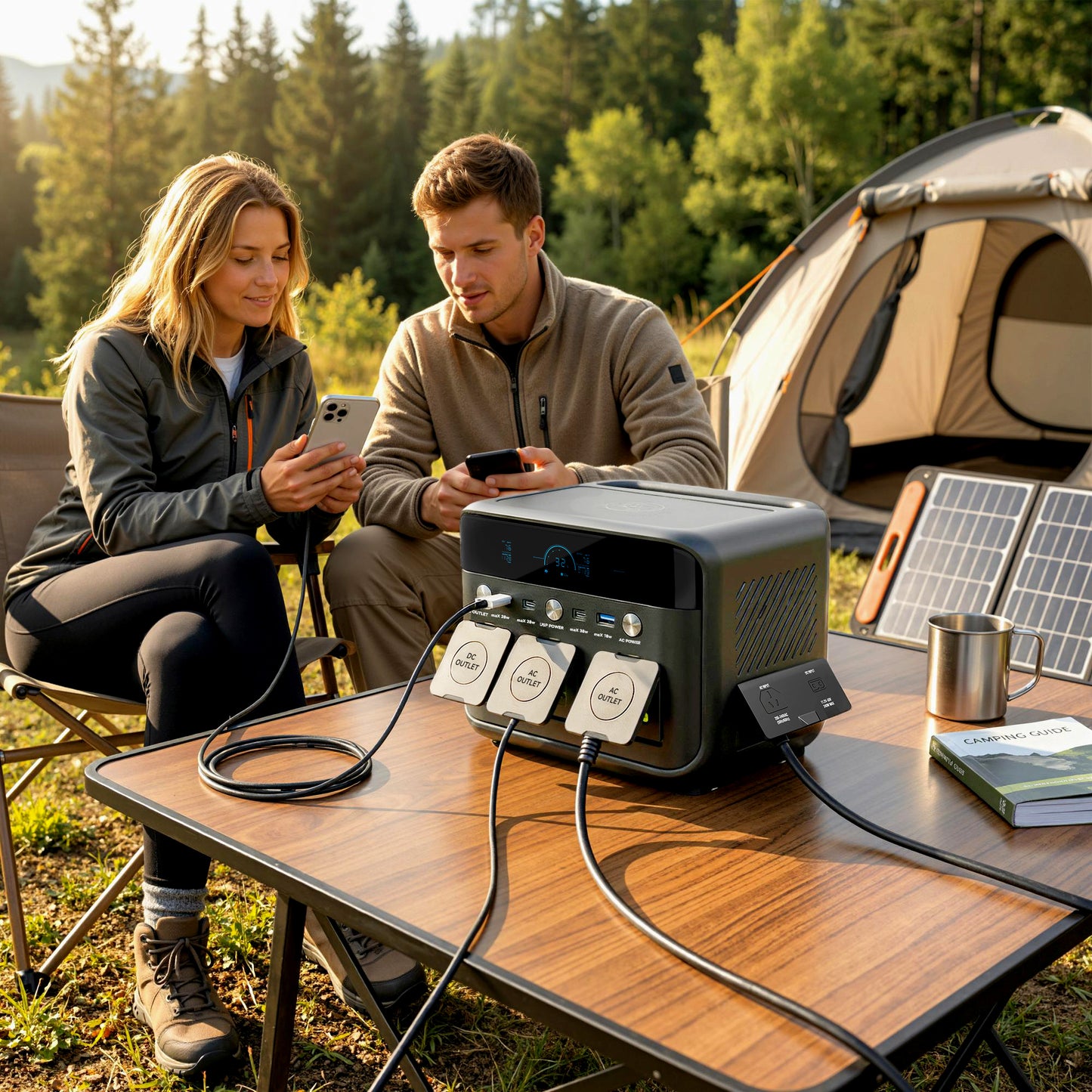 Portable Power Station with LiFePO4 Battery, 1.5H Fast Charge