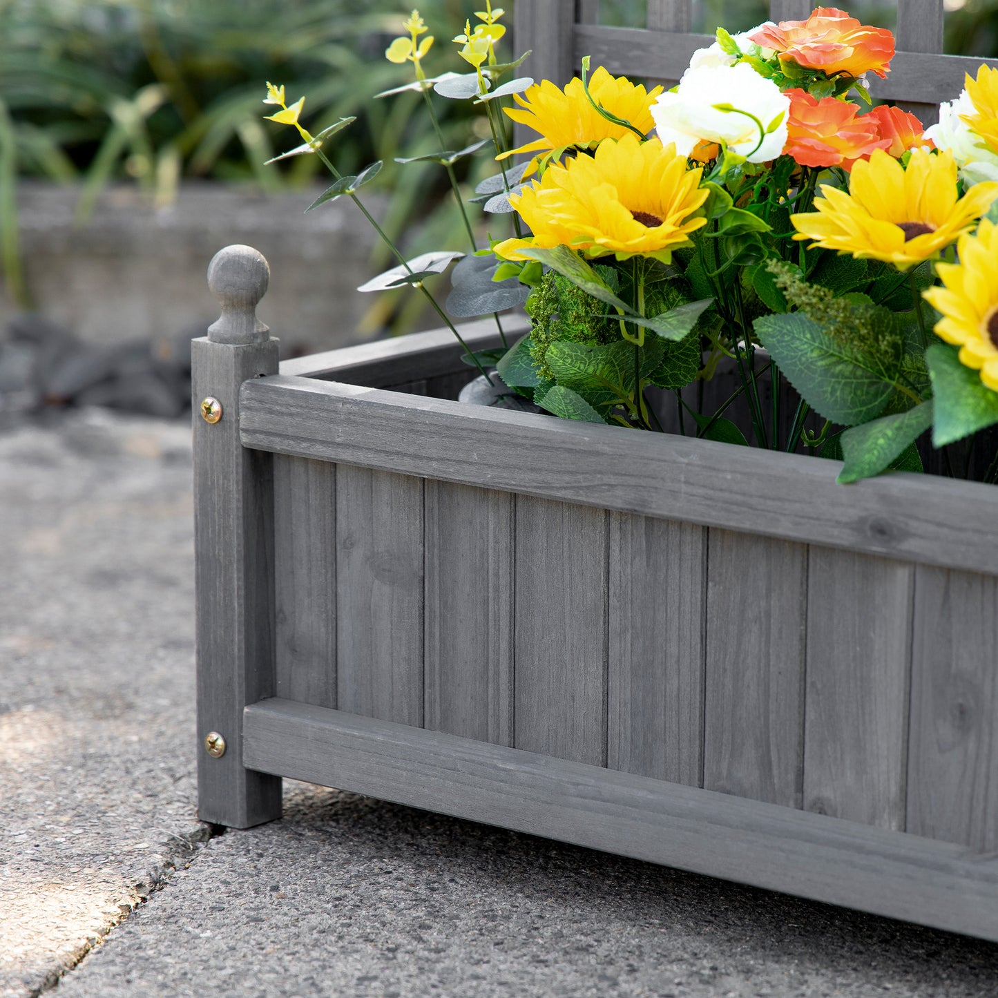 Garden Planters with Trellis for Climbing Vines (1)