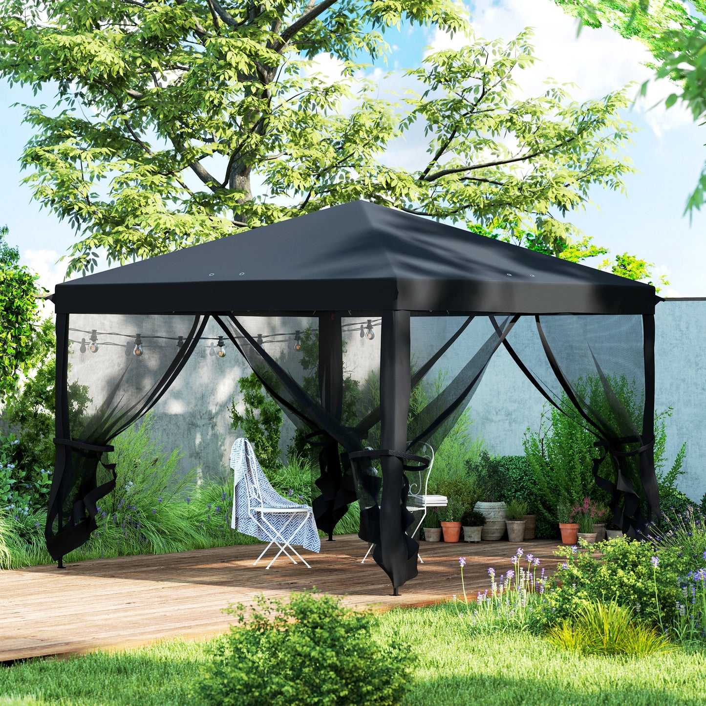 3 x 3 m Pop Up Gazebo, 420D Garden Tent Canopy