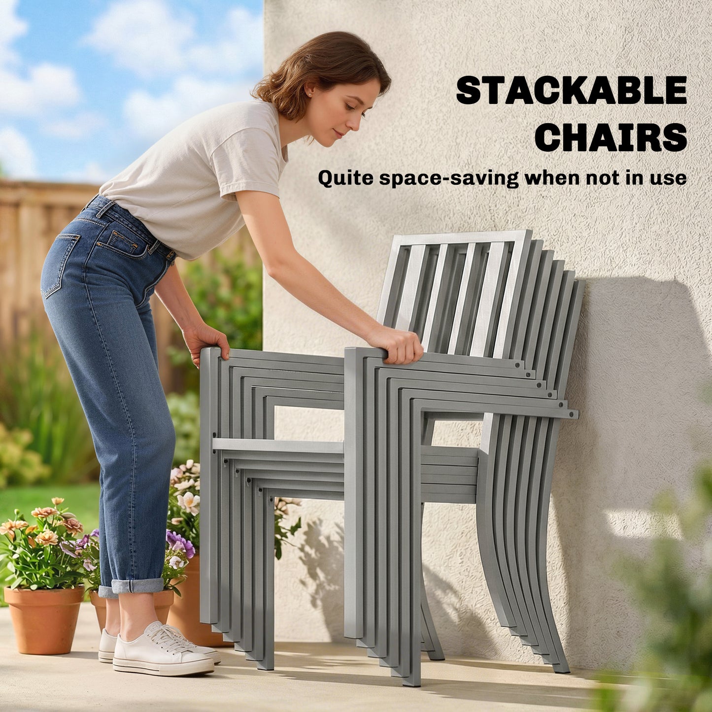 7 Pieces Garden Table and Chairs
