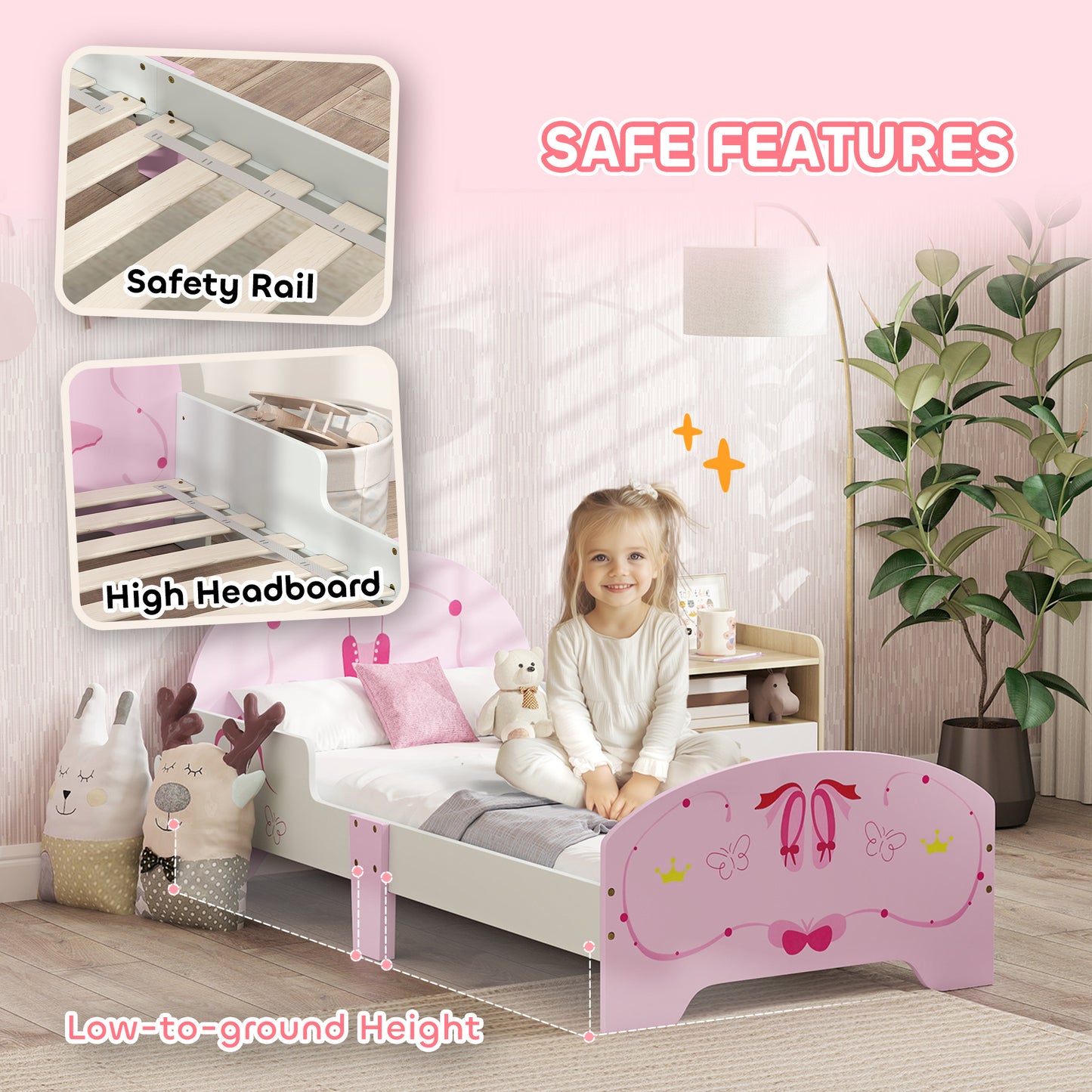 Kids Bed with Safety Rails, Kids Clothes Rail