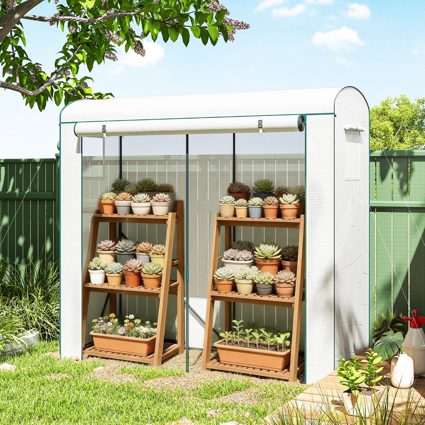 Mini Greenhouse, Garden Tomato Growhouse with Roll-Up Door